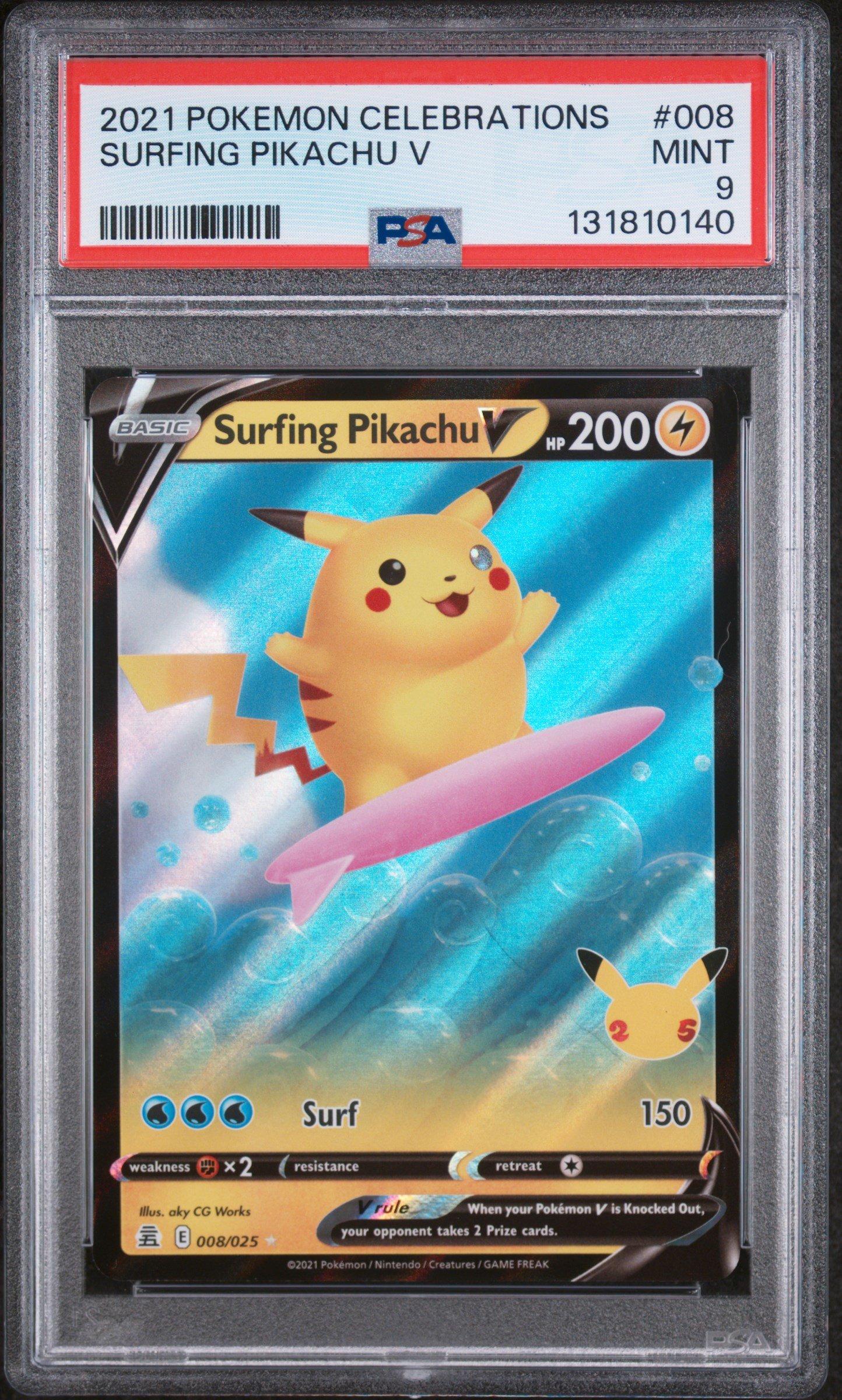 2021 Pokemon Celebrations 008 Surfing Pikachu V PSA 9 | GameStop
