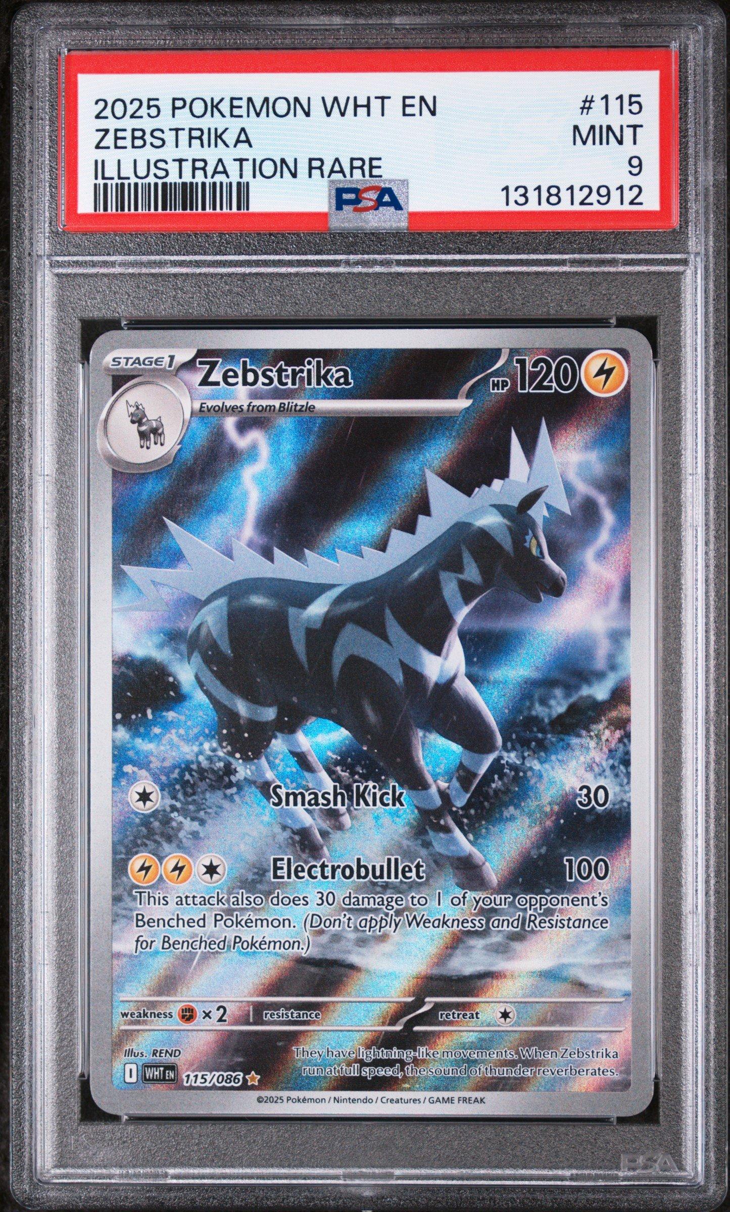 2025 Pokemon Wht En-white Flare 115 Zebstrika Illustration Rare