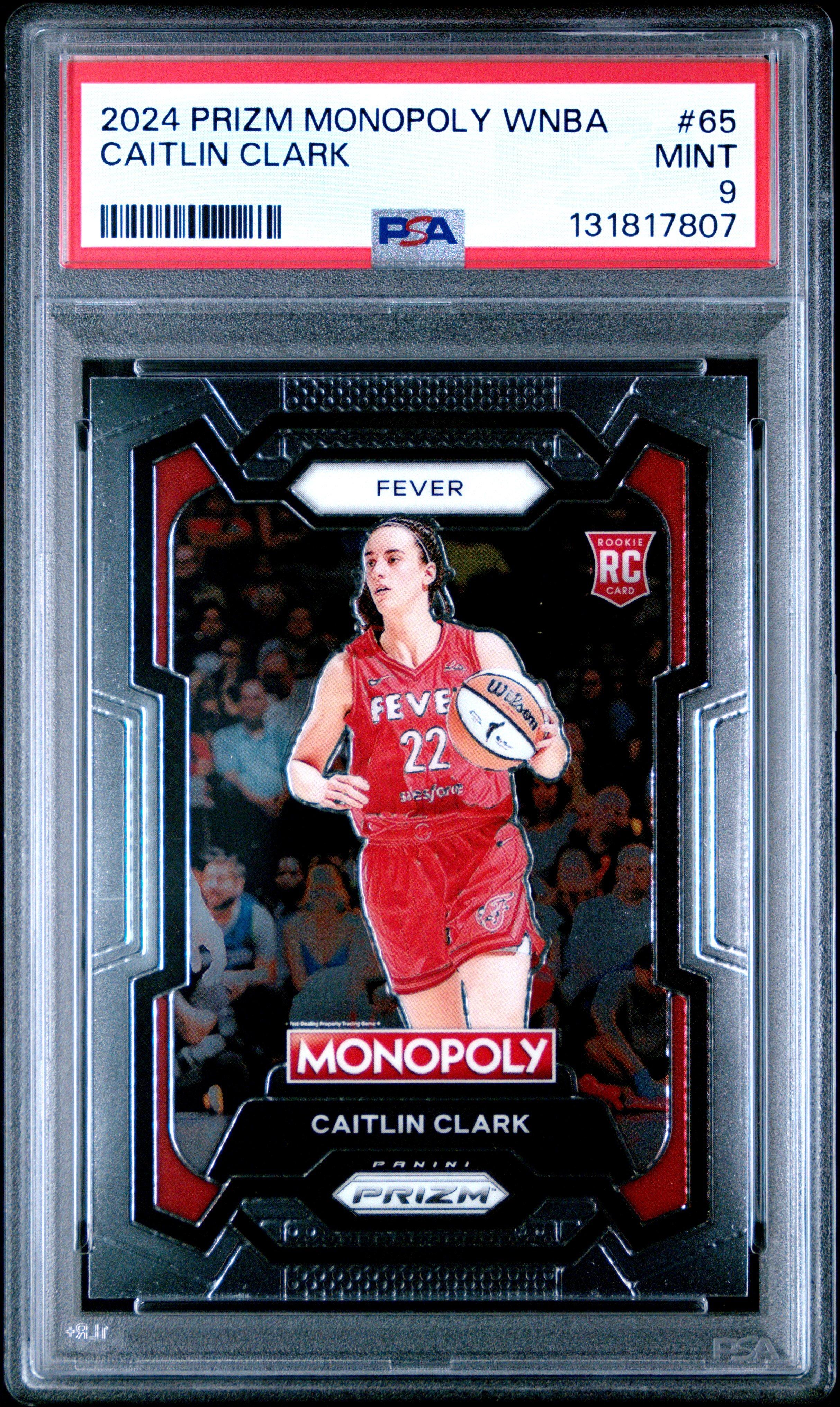 caitlin clark graded card 2024 Panini Prizm Monopoly Wnba 65 PSA 9 BASKETBALL CARDS GRADED 10 CAITLIN CLARK 2025
