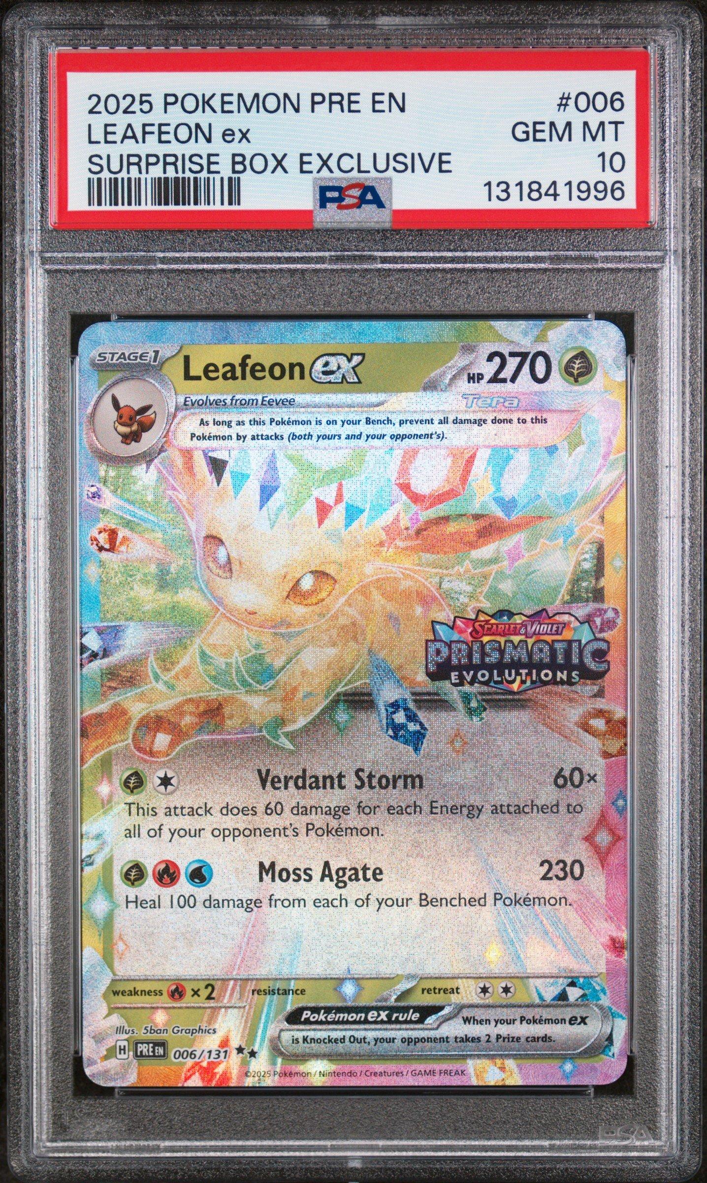 2025 Pokemon Pre En-prismatic Evolutions 006 Leafeon Ex Surprise