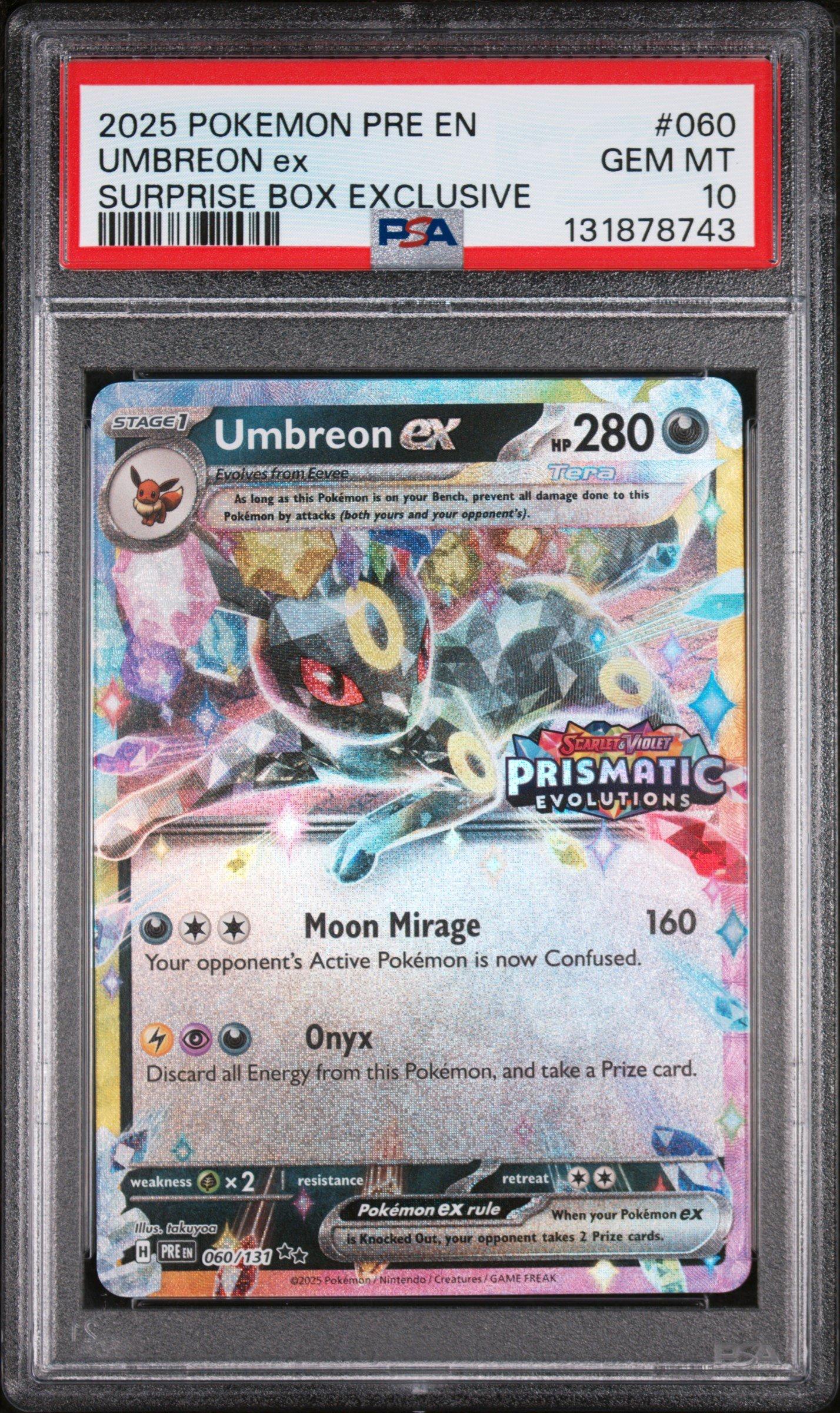 2025 Pokemon Pre En-prismatic Evolutions 060 Umbreon Ex Surprise