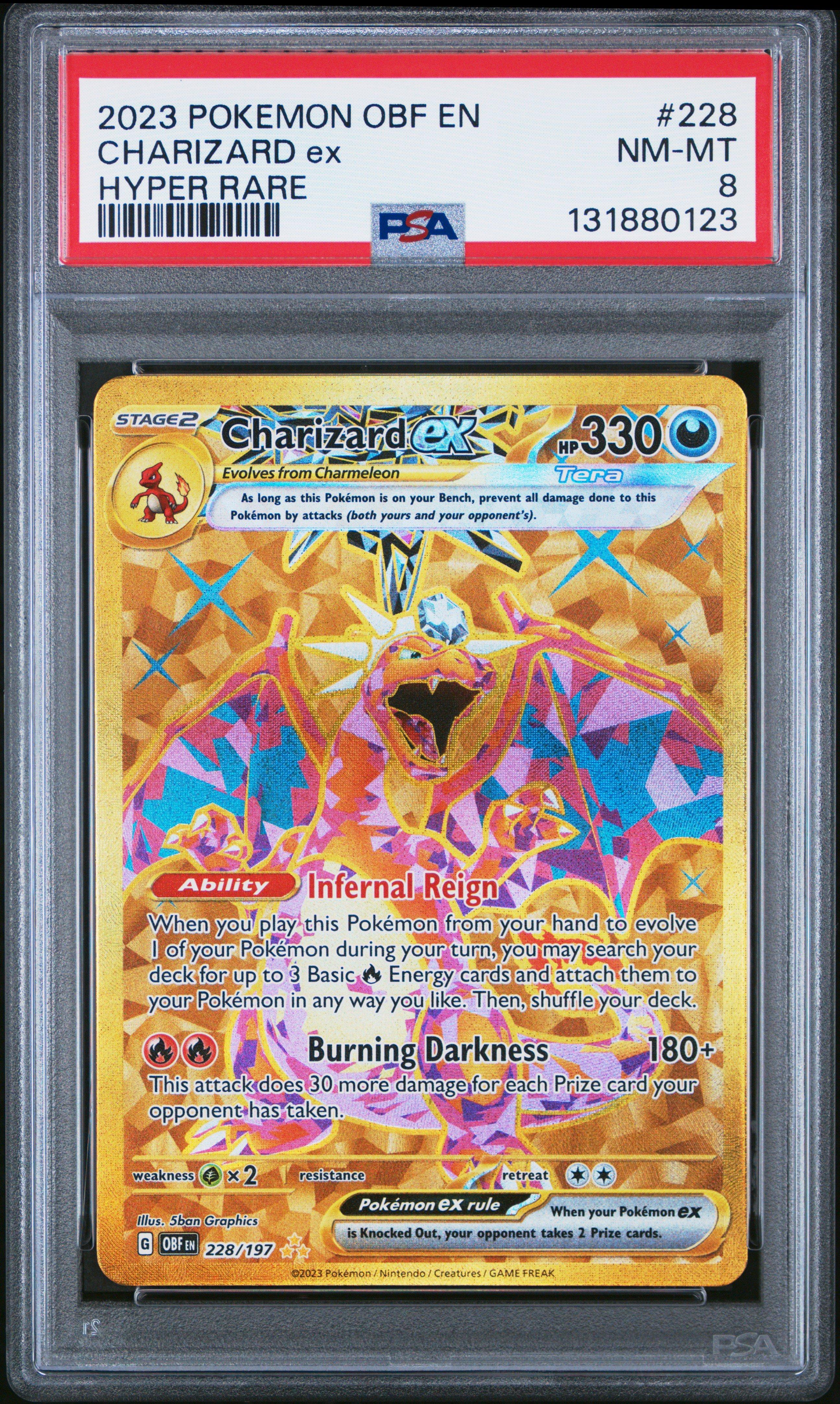 2023 Pokemon Obf En-obsidian Flames 228 Charizard Ex Hyper Rare PSA 8  Graded Card | GameStop