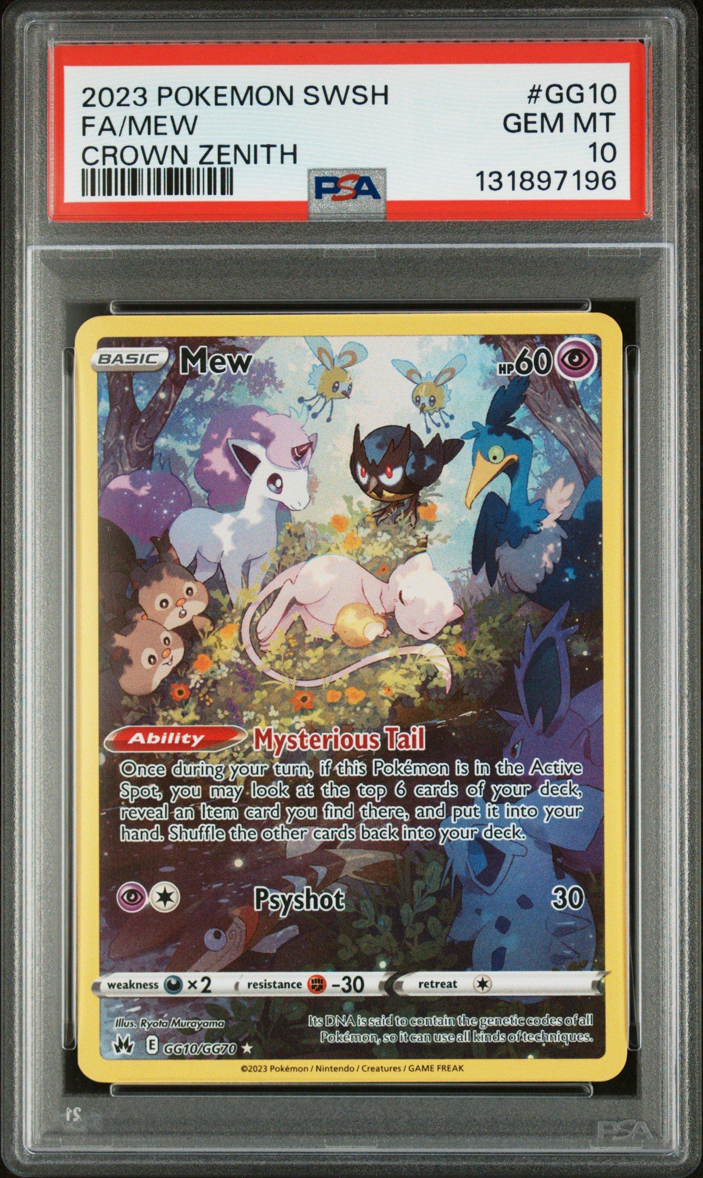 2023 Pokemon Sword And Shield Crown Zenith Gg10 Full Art/mew PSA
