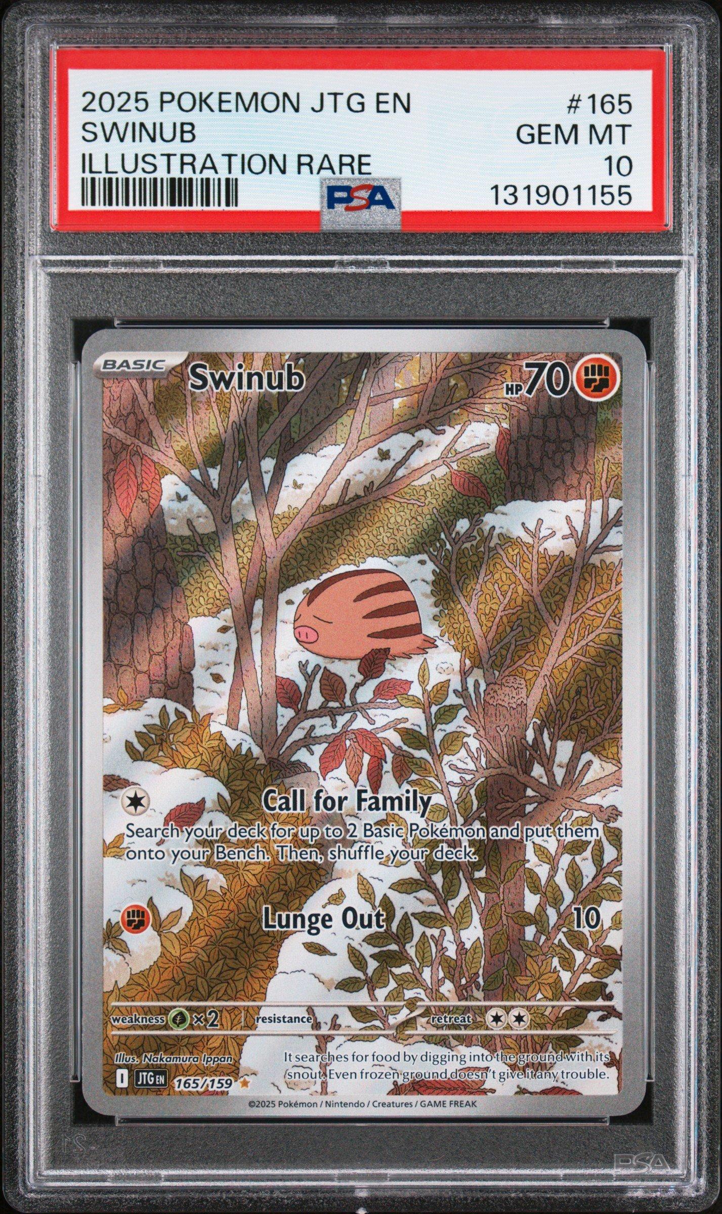 2025 Pokemon Jtg En-journey Together 165 Swinub Illustration Rare PSA 10  Graded Card | GameStop
