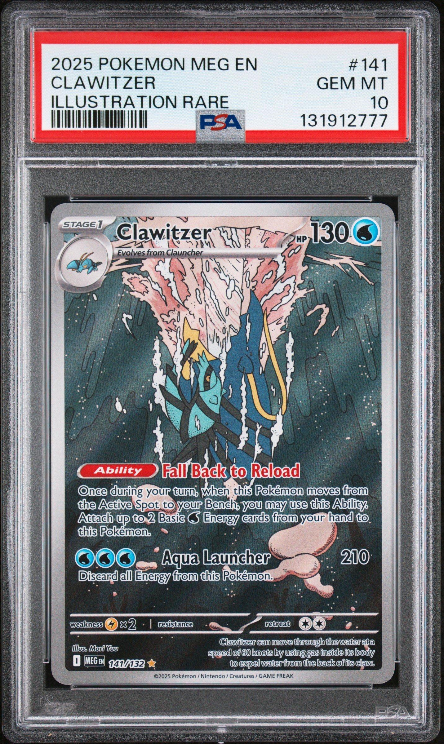 2025 Pokemon Meg En-mega Evolution 141 Clawitzer Illustration Rare