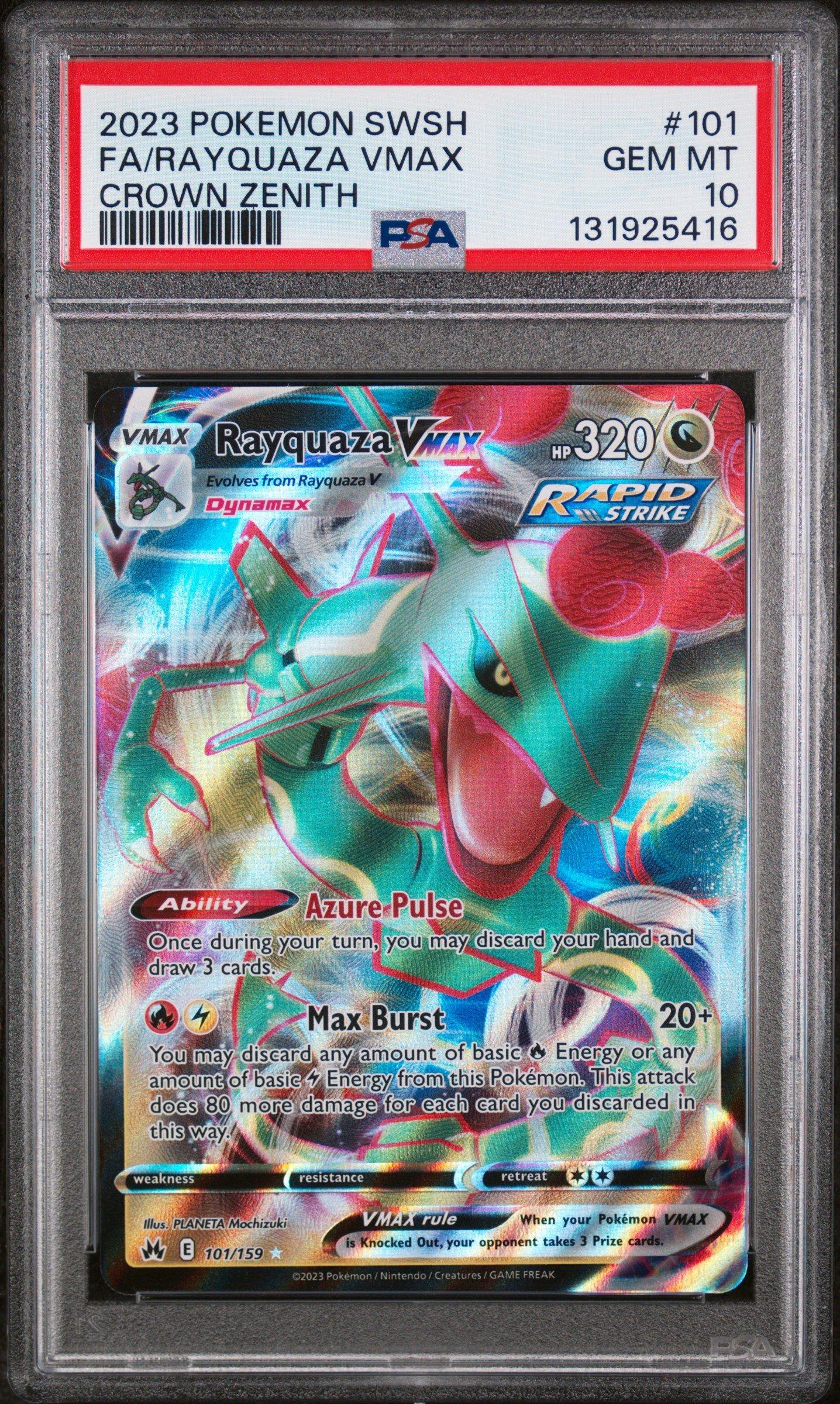 vmax rayquaza pokemon card PSA 10] {082/067} FA/RAYQUAZA 218/203 / Secret Rare Card Type / HP / Stage Rayquaza VMAX - 101/159
