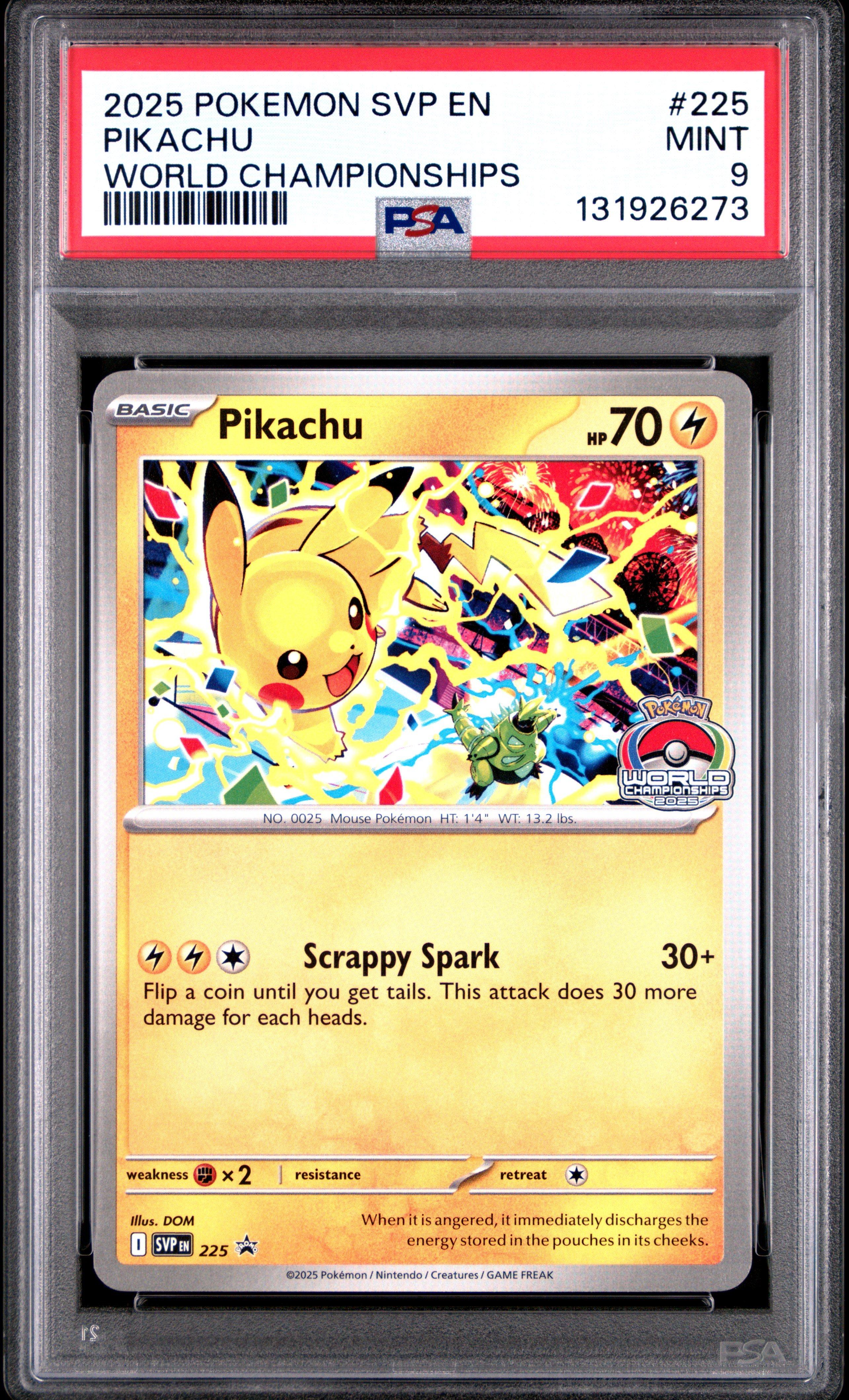 2025 Pokemon Svp En-sv Black Star Promo 225 Pikachu World