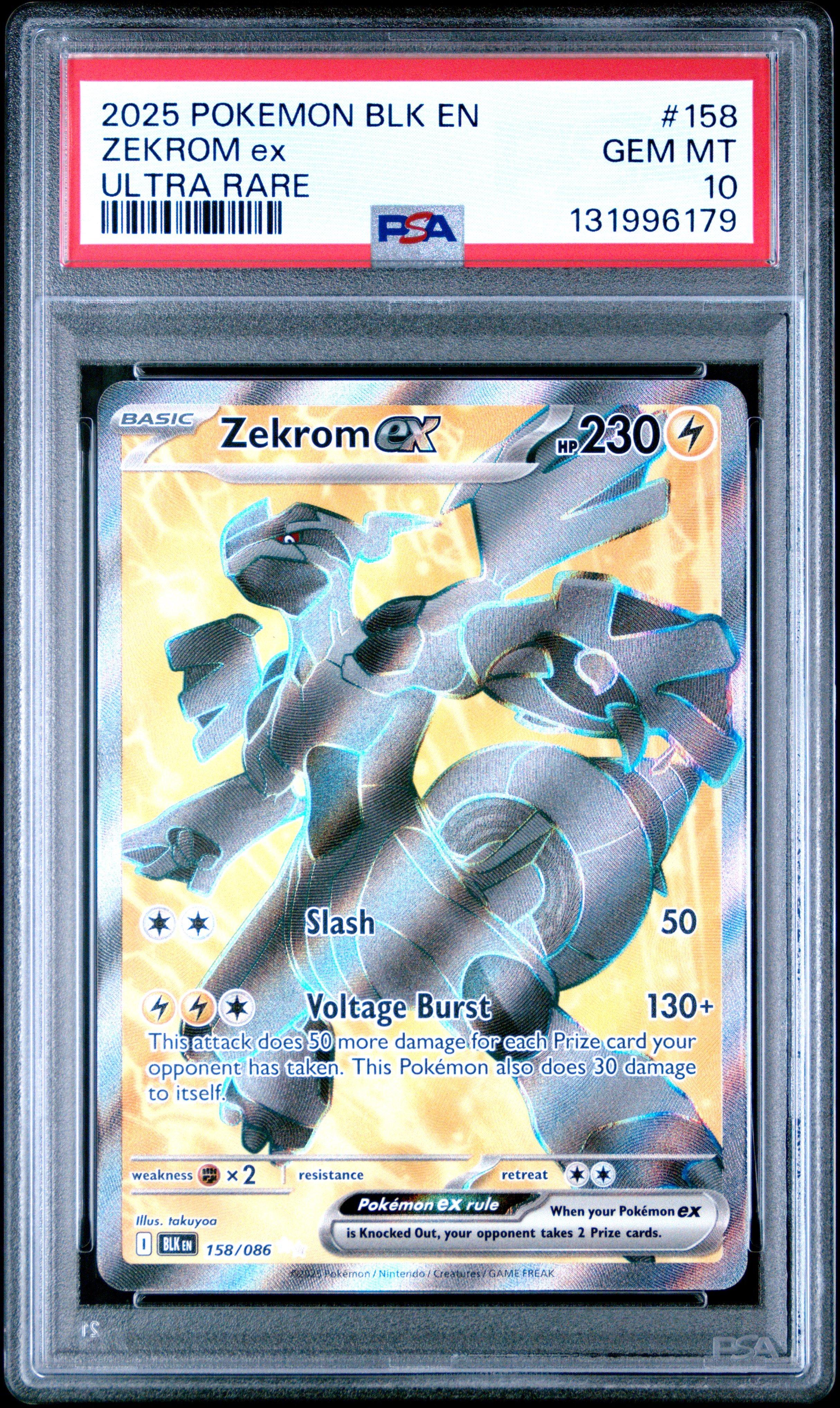 2025 Pokemon Blk En-black Bolt 158 Zekrom Ex Ultra Rare PSA