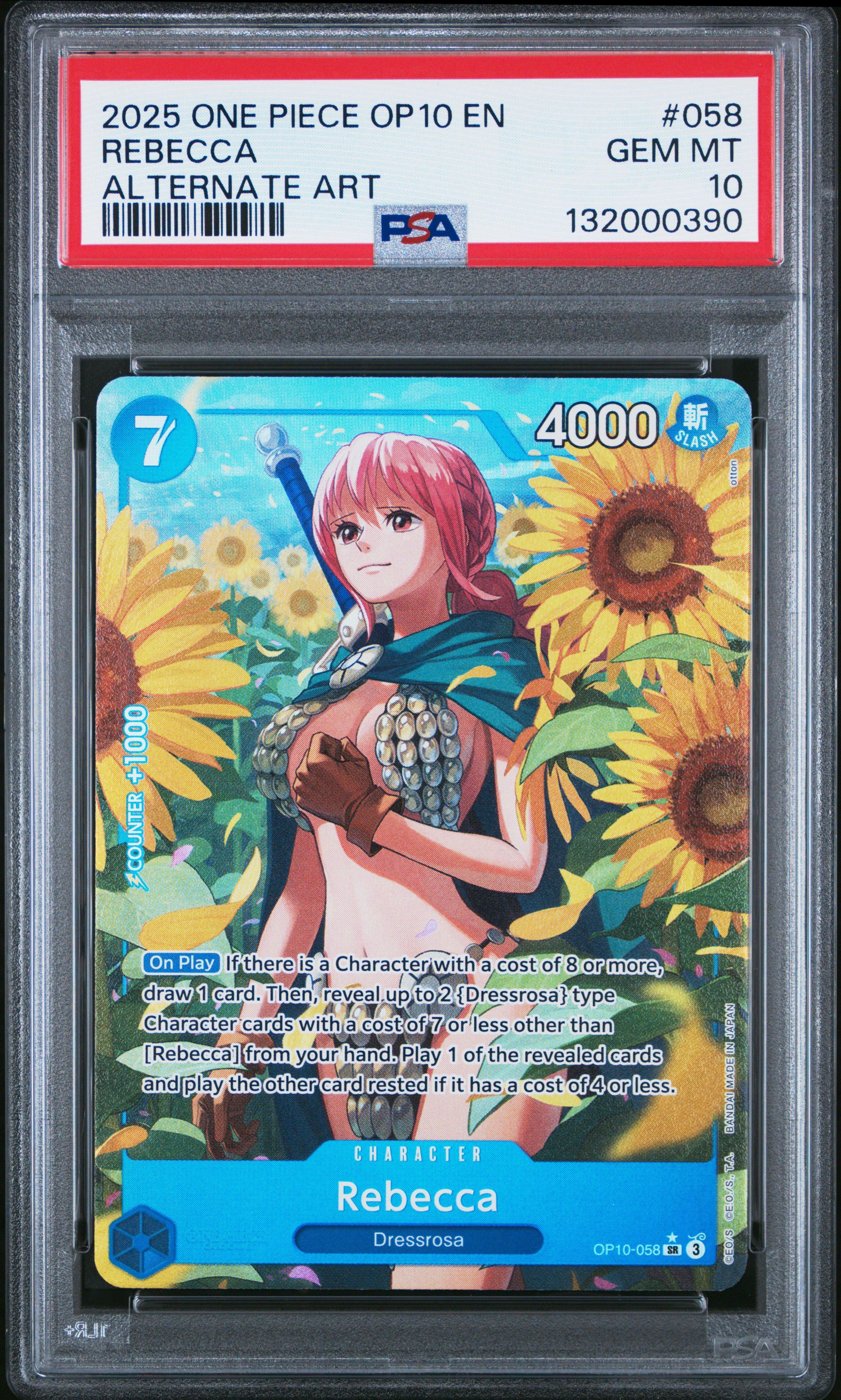one piece card game ace OP10-058 Rebecca Character Card – Don Games main image 0