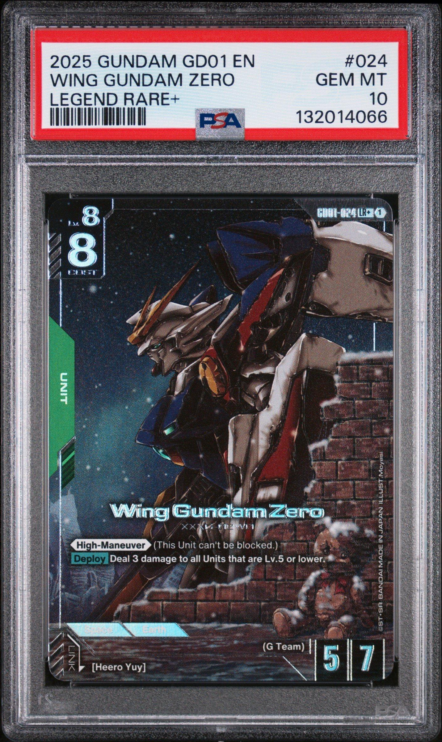 2025 Gundam Newtype Rising 024 Wing Gundam Zero Legend Rare+ PSA