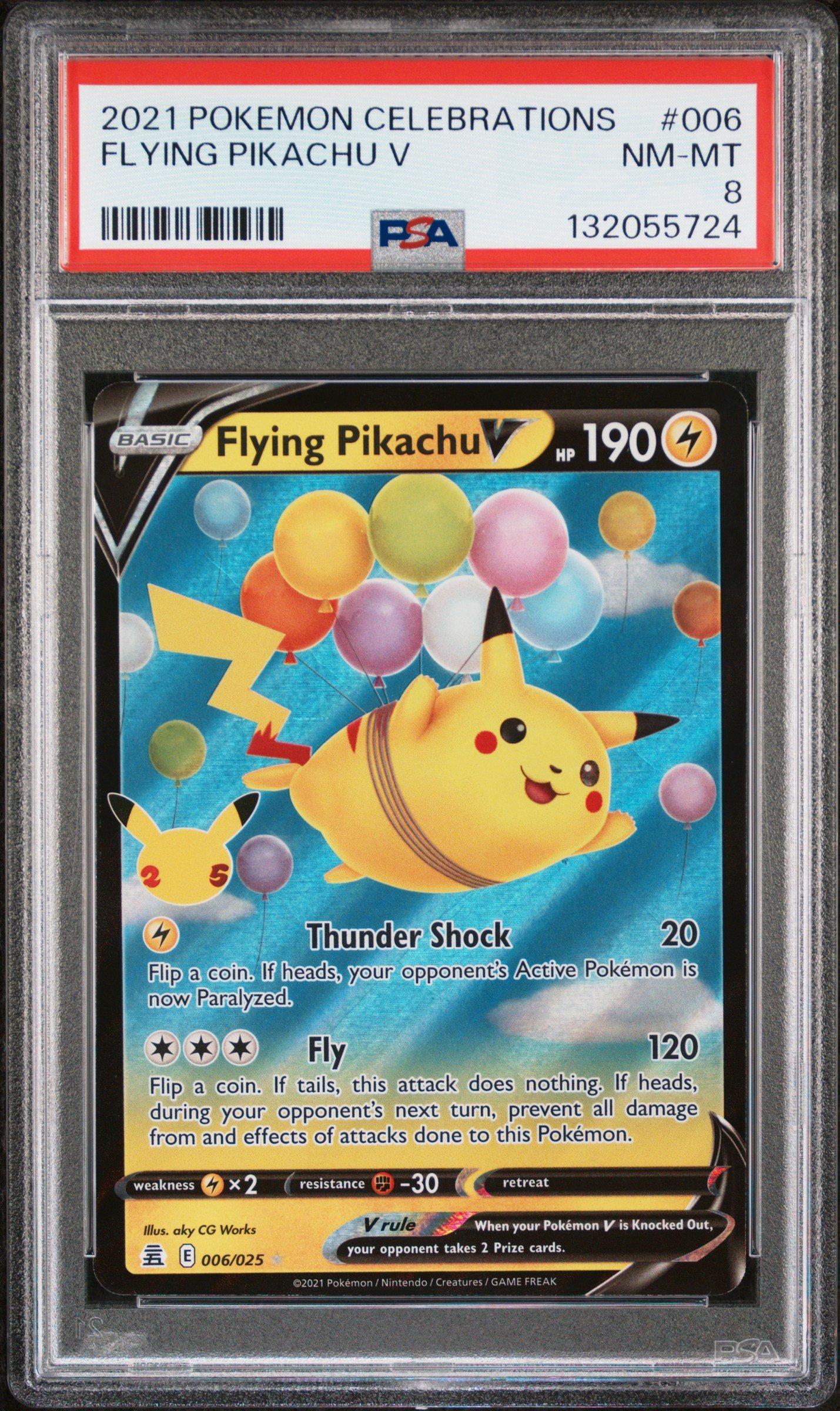 2021 Pokemon Celebrations 006 Flying Pikachu V PSA 8 Graded Card