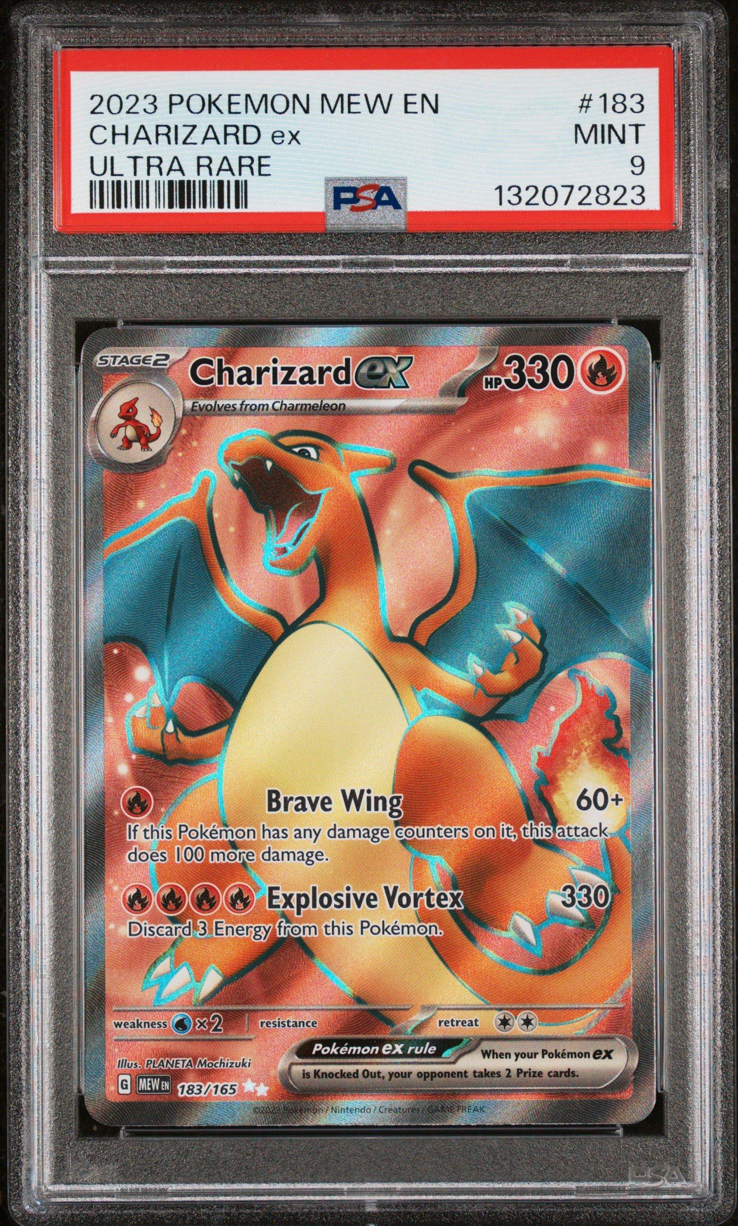 2023 Pokemon Mew En-151 183 Charizard Ex Ultra Rare PSA 9 Graded