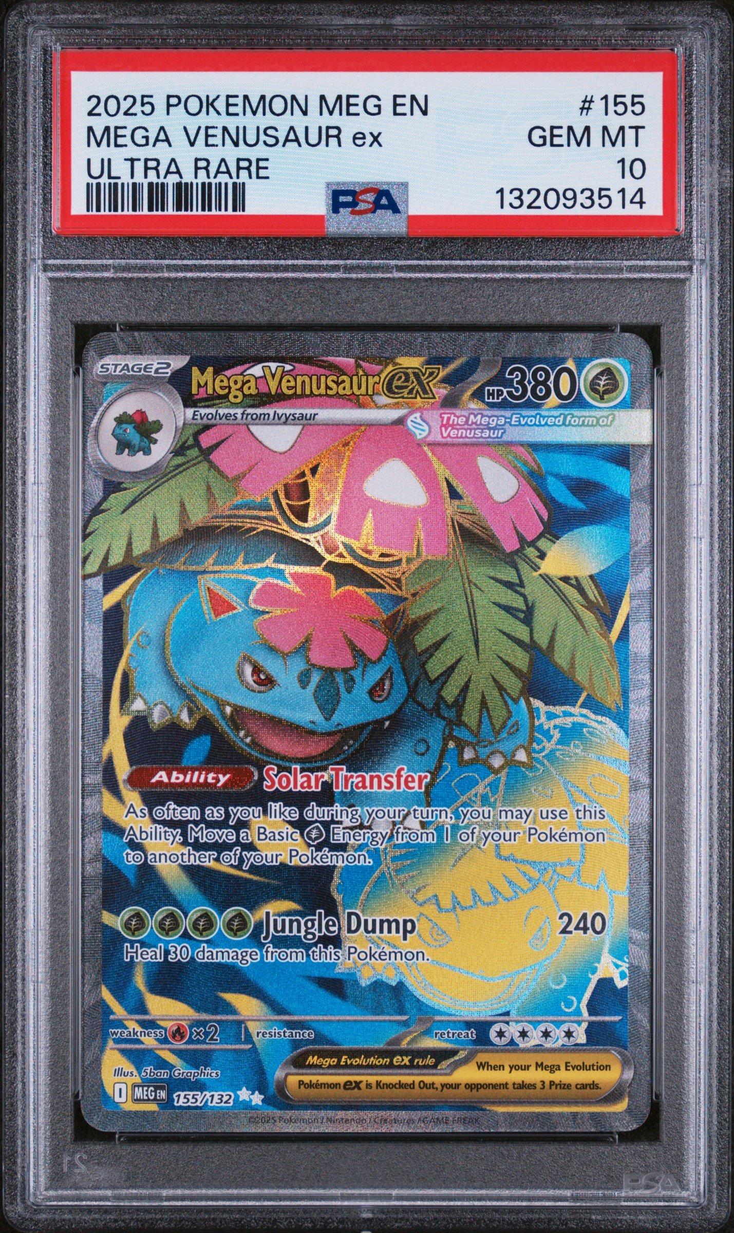 2025 Pokemon Meg En-mega Evolution 155 Mega Venusaur Ex Ultra Rare PSA 10  Graded Card | GameStop