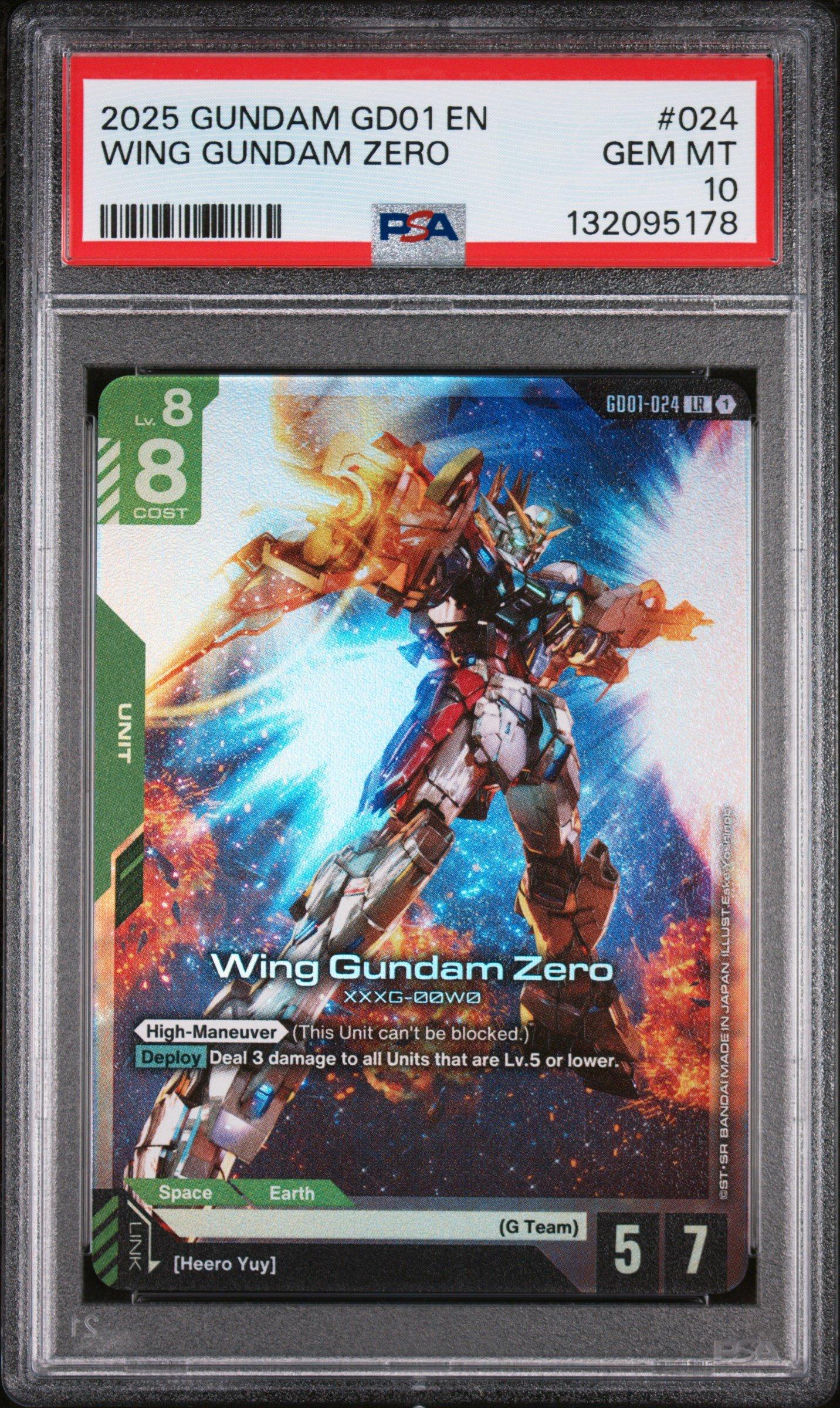 2025 Gundam Newtype Rising 024 Wing Gundam Zero PSA 10 Graded Card