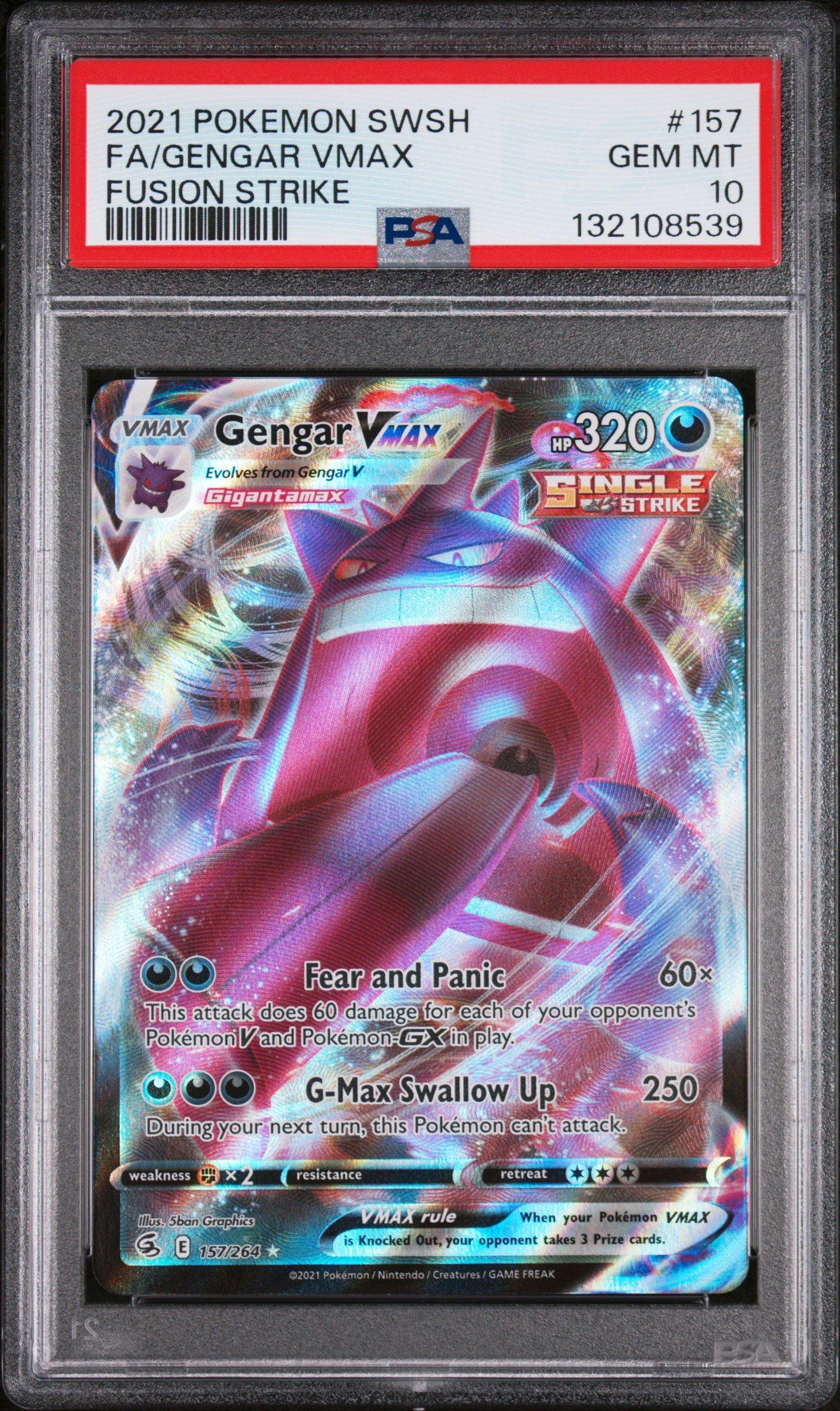 2021 Pokemon Sword & Shield Fusion Strike 157 Full Art/gengar Vmax PSA 10  Graded Card | GameStop