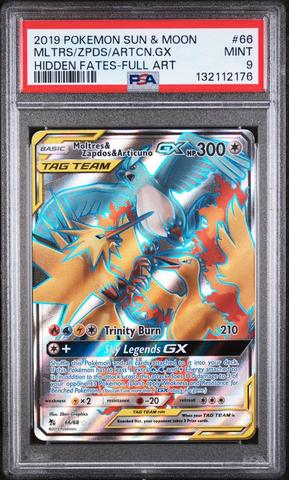2019 Pokemon Sun & Moon Hidden Fates 66 Full Art/moltres & Zapdos