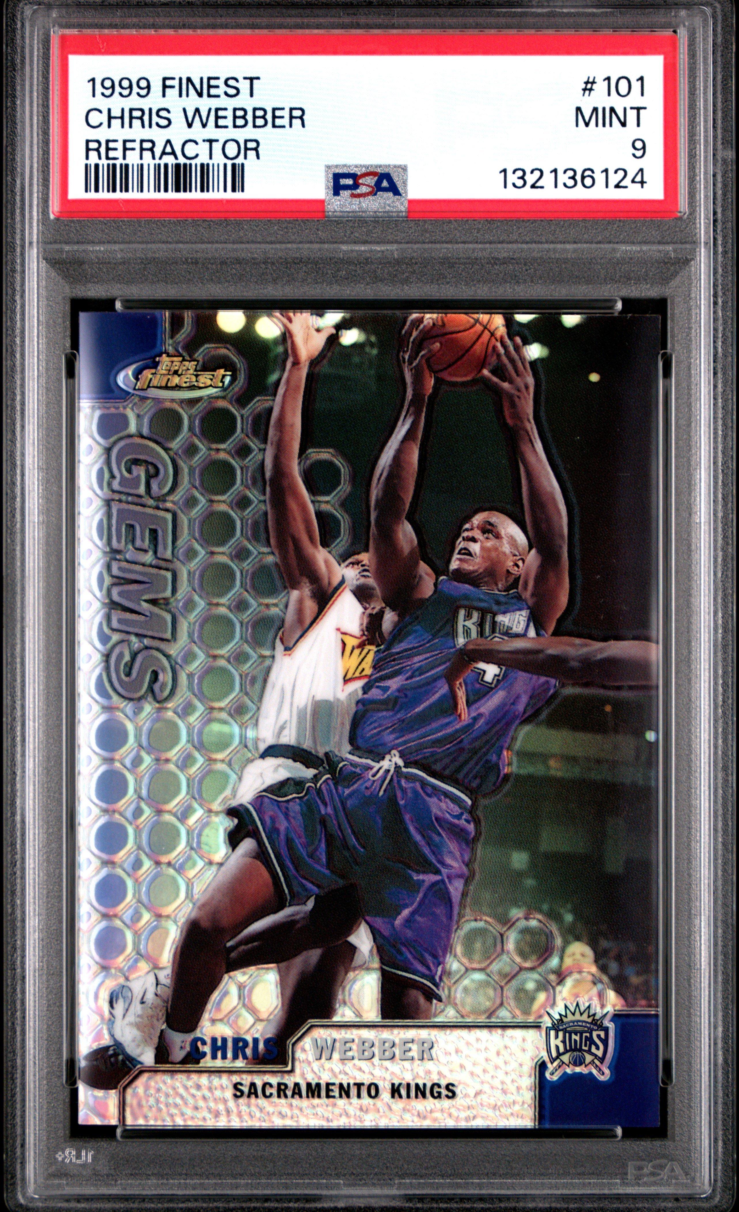 1999 Finest 101 Chris Webber Refractor PSA 9