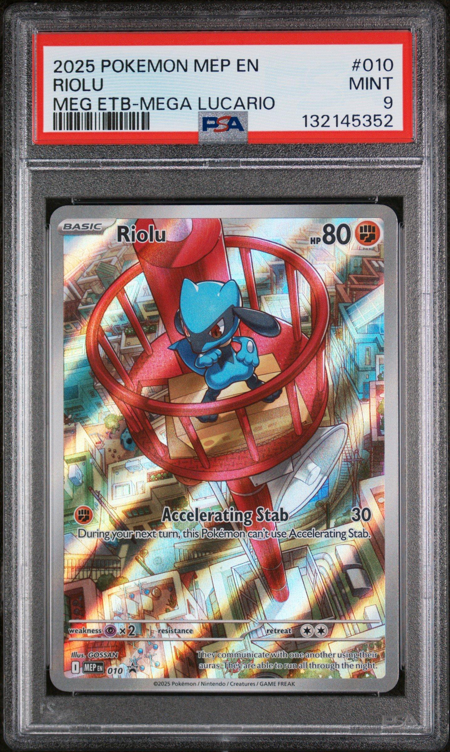 2025 Pokemon Mep En-me Black Star Promo 010 Riolu Mega Evolution