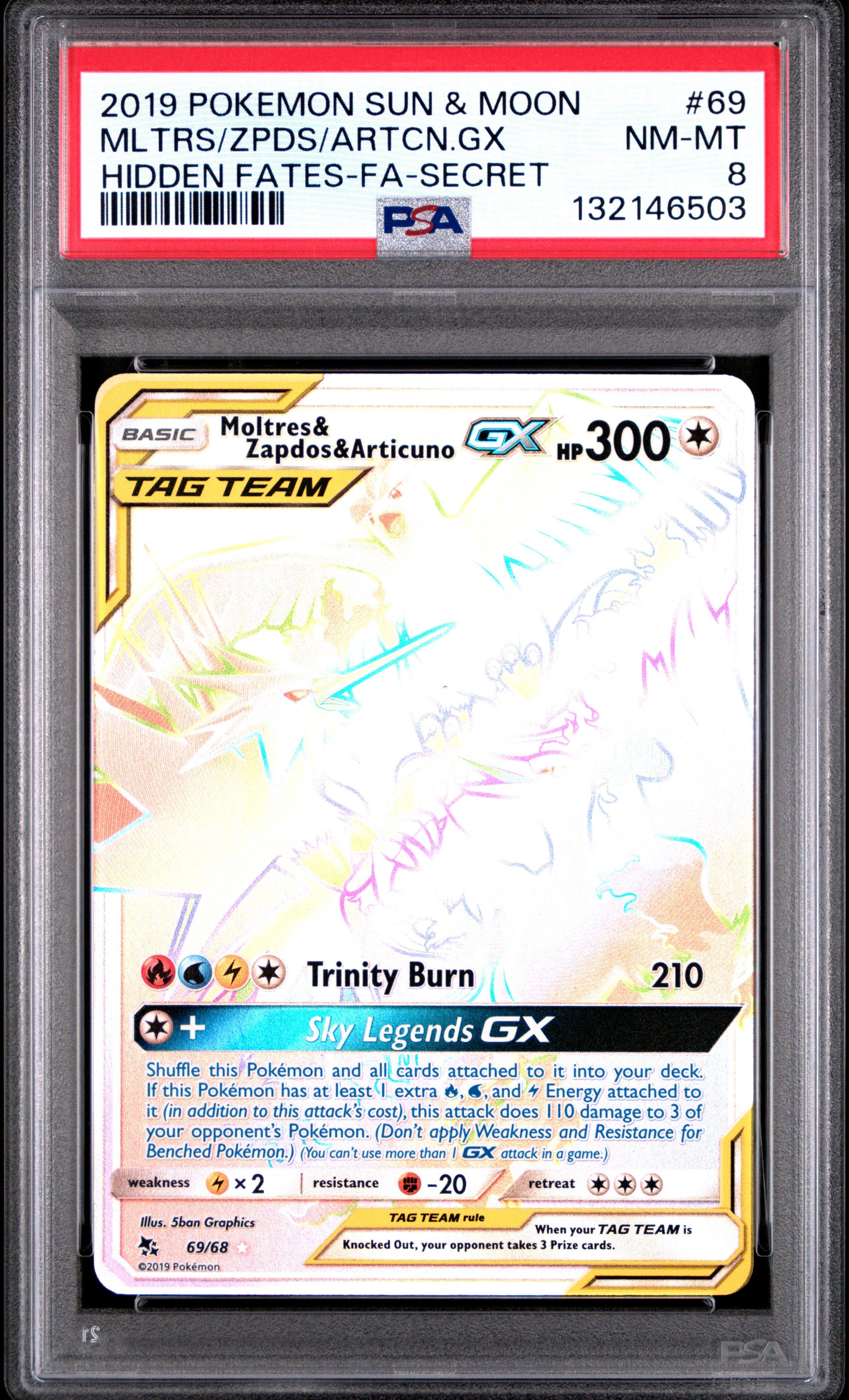 2019 Pokemon Sun & Moon Hidden Fates 69 Full Art/moltres & Zapdos