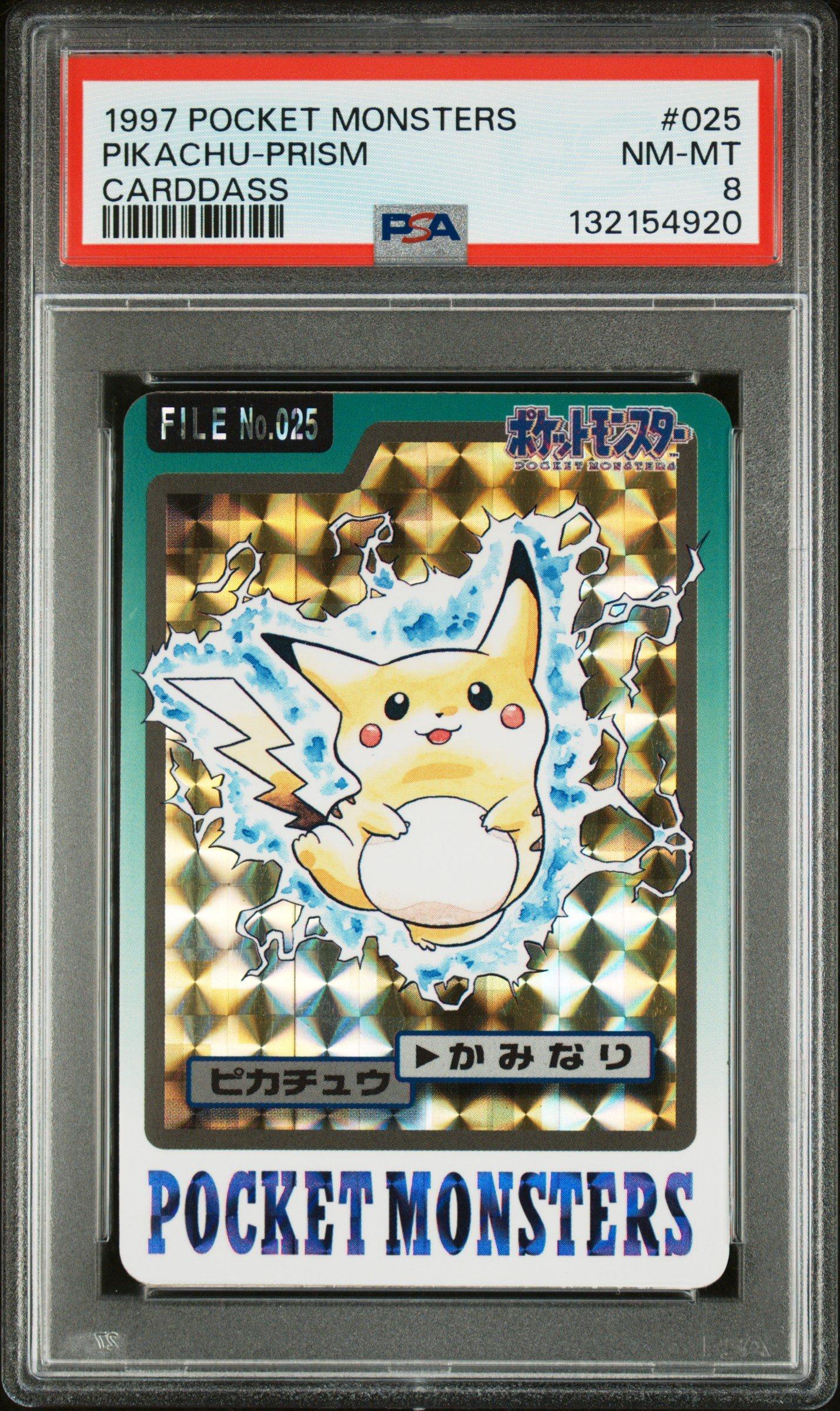 1997 Pocket Monsters Carddass 025 Pikachu-prism PSA 8 Graded Card