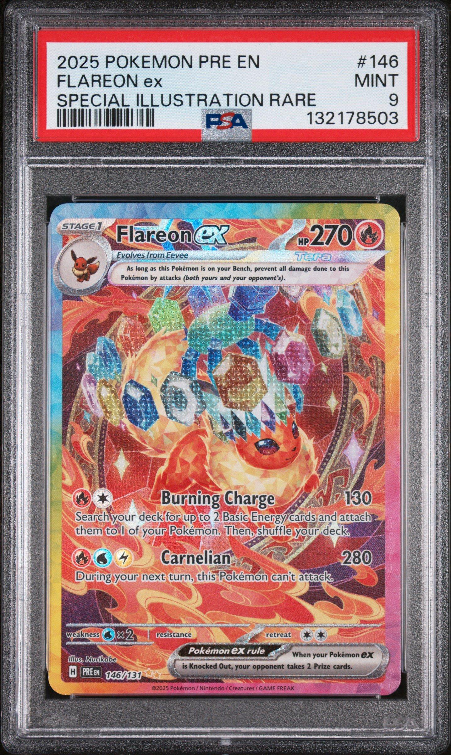 2025 Pokemon Pre En-prismatic Evolutions 146 Flareon Ex Special