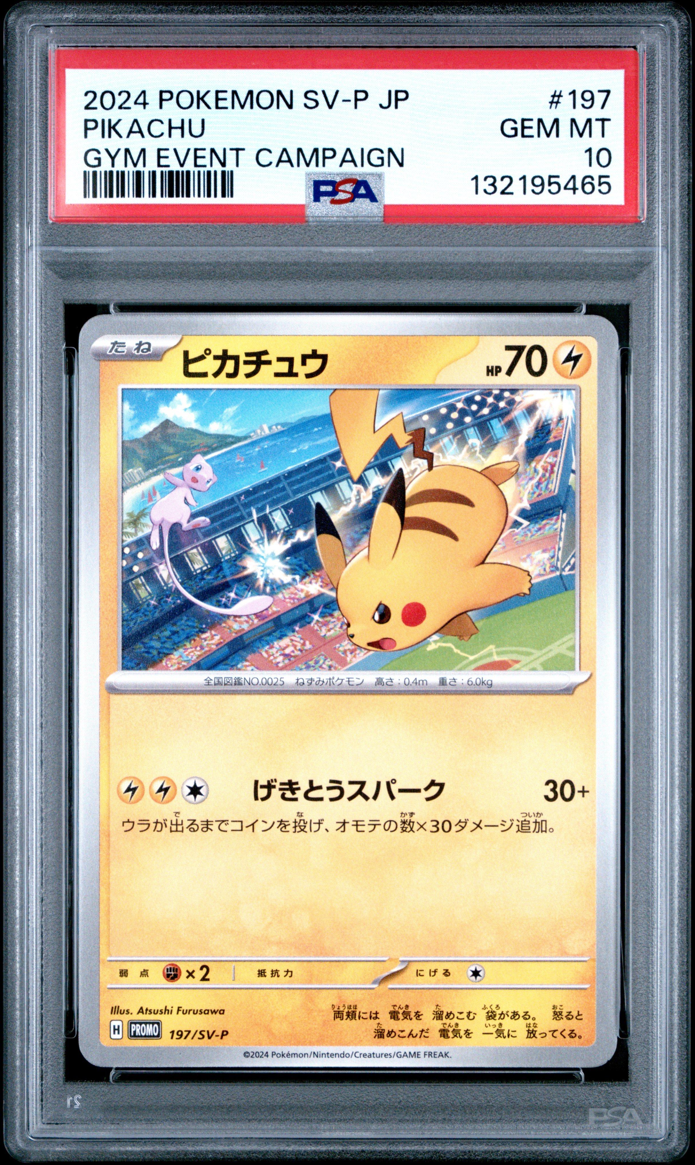 2024 Pokemon Japanese Sv-p Promo 197 Pikachu Gym Event Campaign