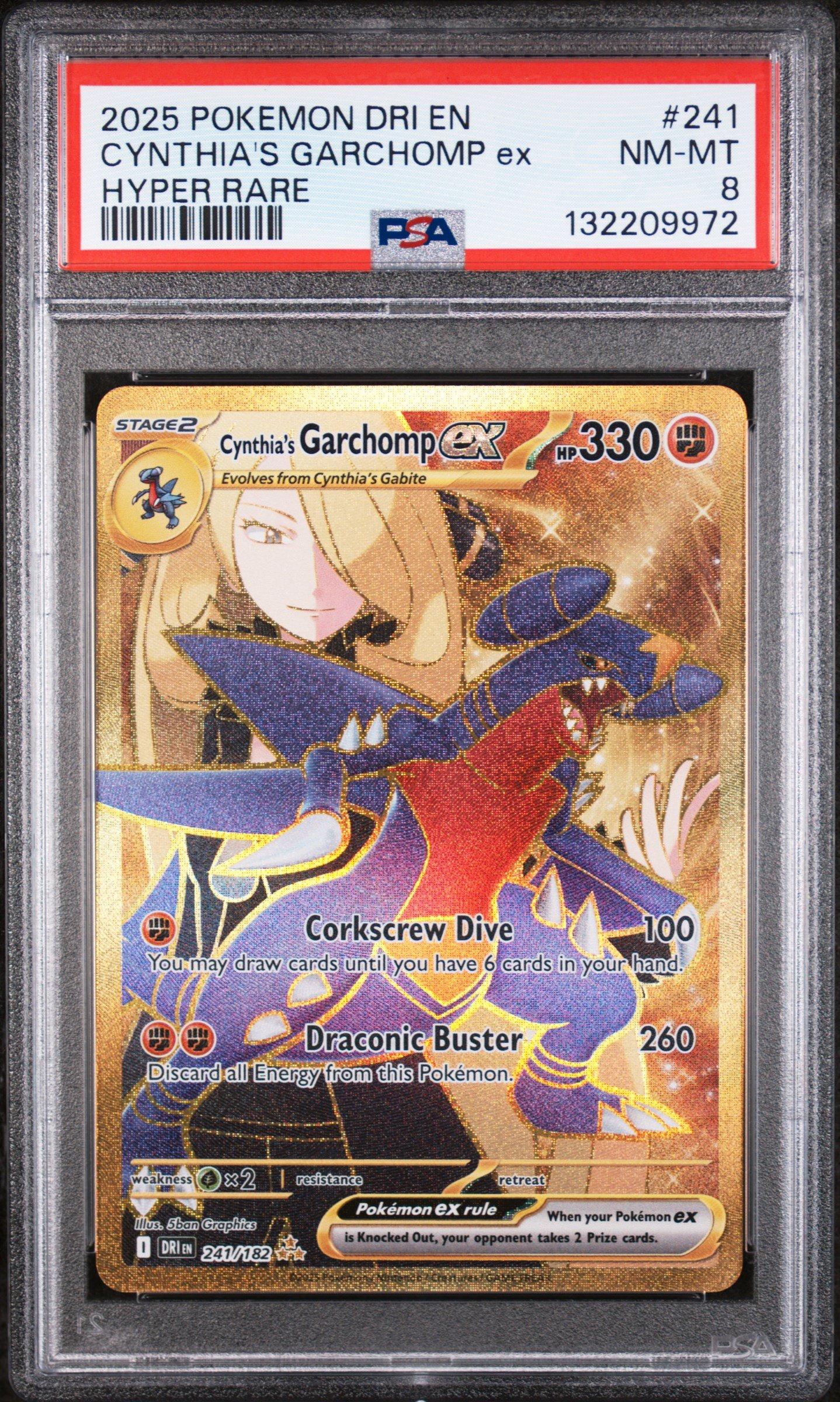 2025 Pokemon Dri En-destined Rivals 241 Cynthia's Garchomp Ex Hyper Rare  PSA 8 Graded Card | GameStop
