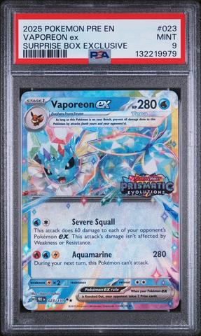 2025 Pokemon Pre En-prismatic Evolutions 023 Vaporeon Ex PSA 10