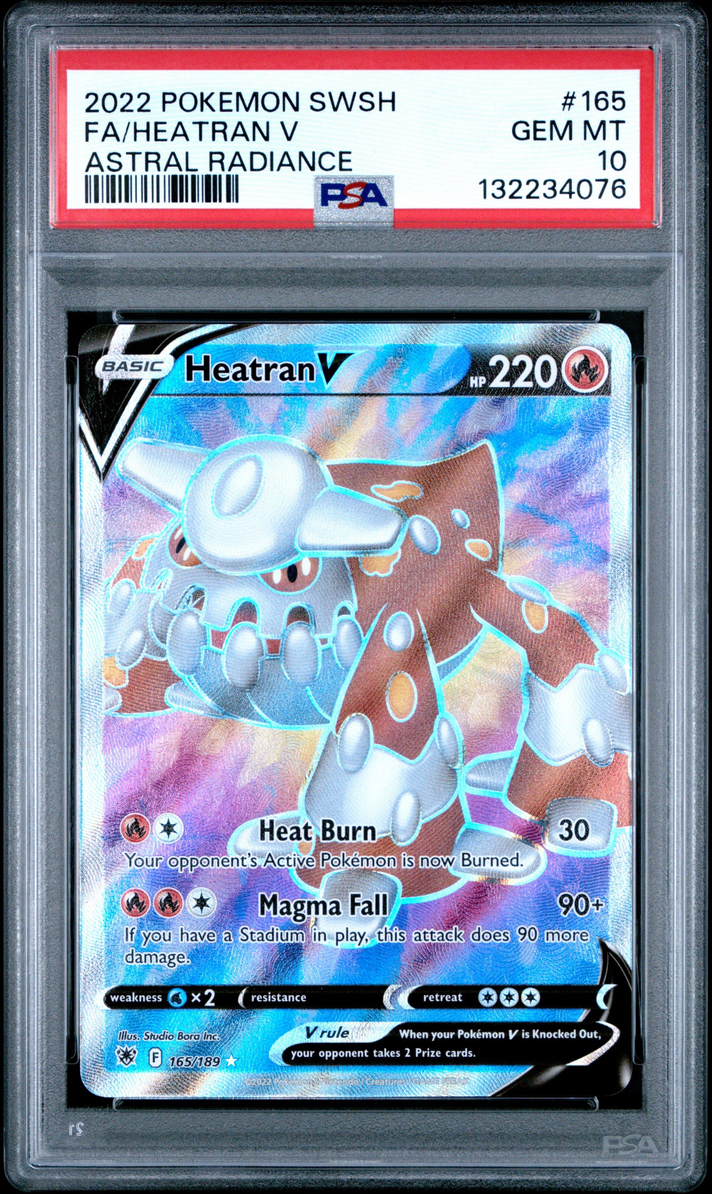 2022 Pokemon Sword & Shield Astral Radiance 165 Full Art/heatran V PSA 10