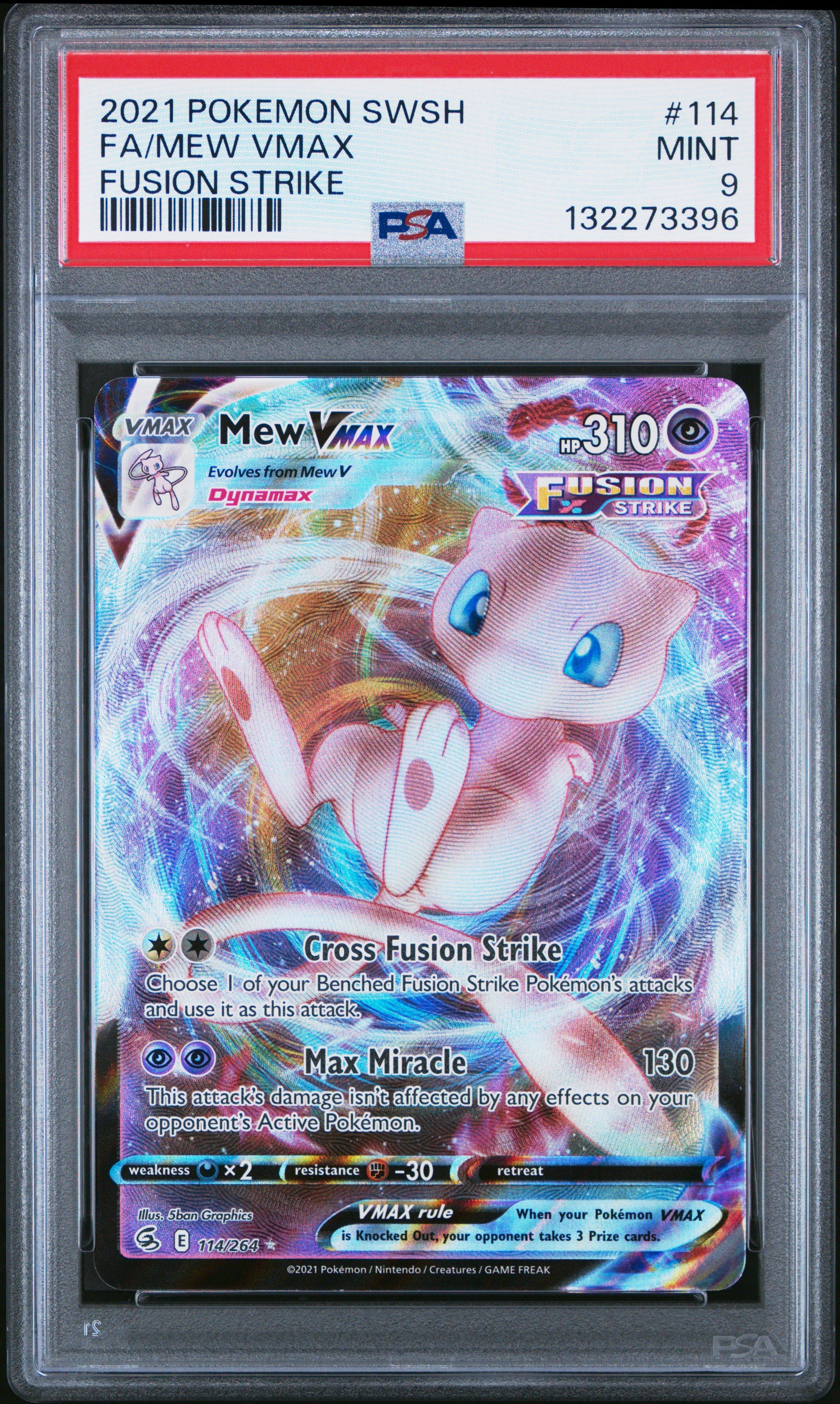 2021 Pokemon Sword & Shield Fusion Strike 114 Full Art/mew Vmax