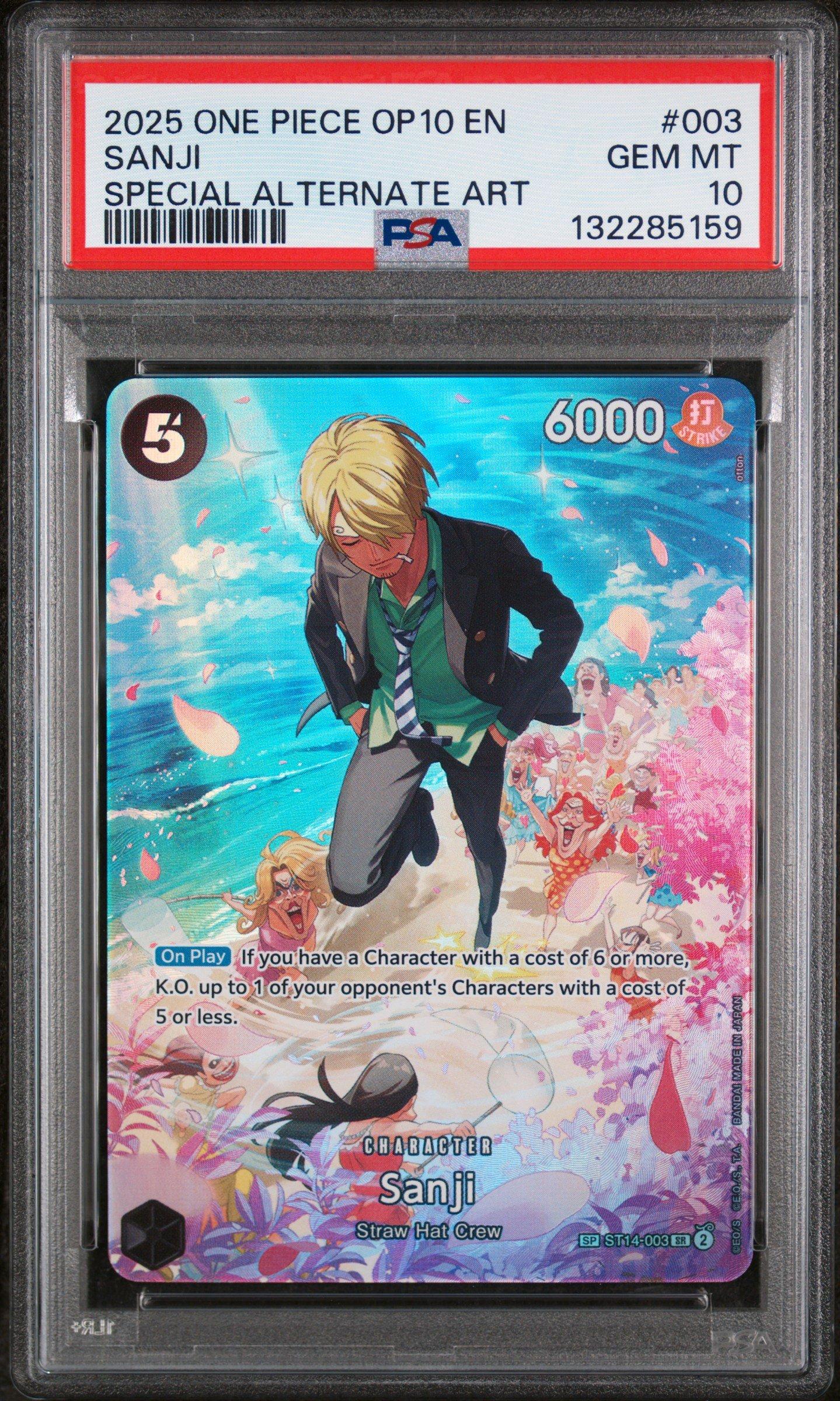2025 One Piece Op10-royal Blood 003 Sanji Special Alternate Art PSA 10
