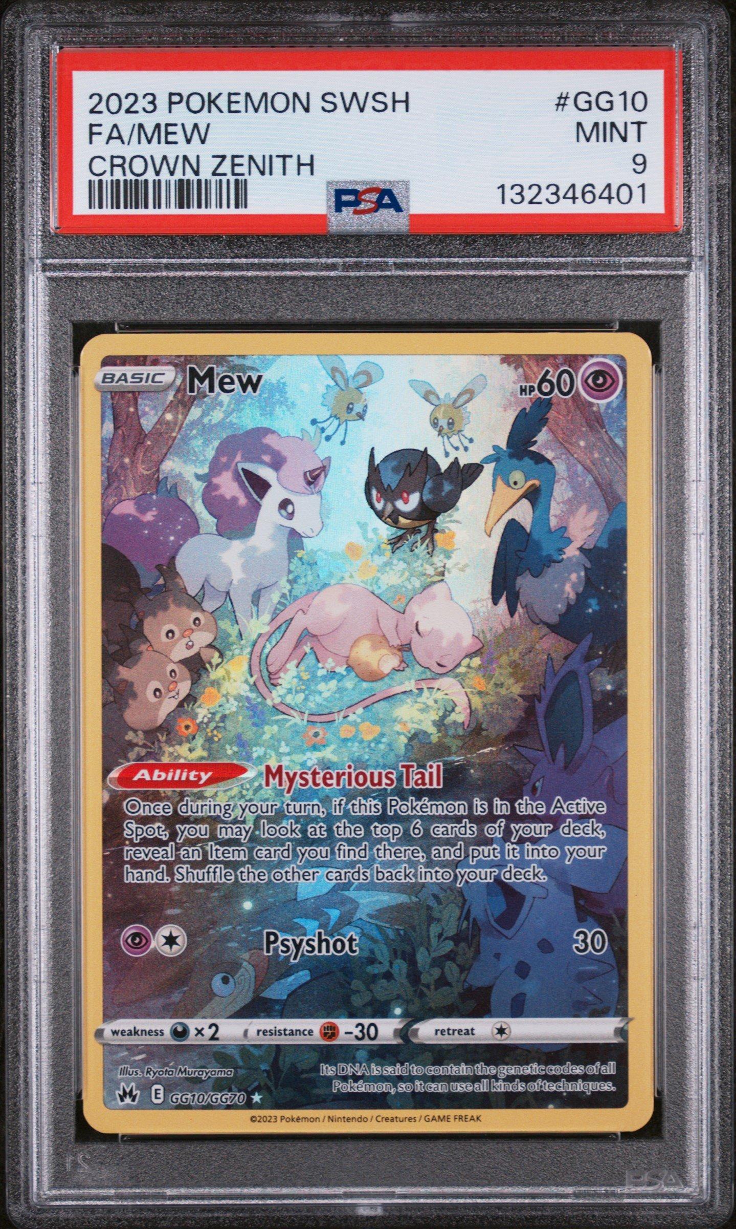 2023 Pokemon Sword And Shield Crown Zenith Gg10 Full Art/mew PSA 9