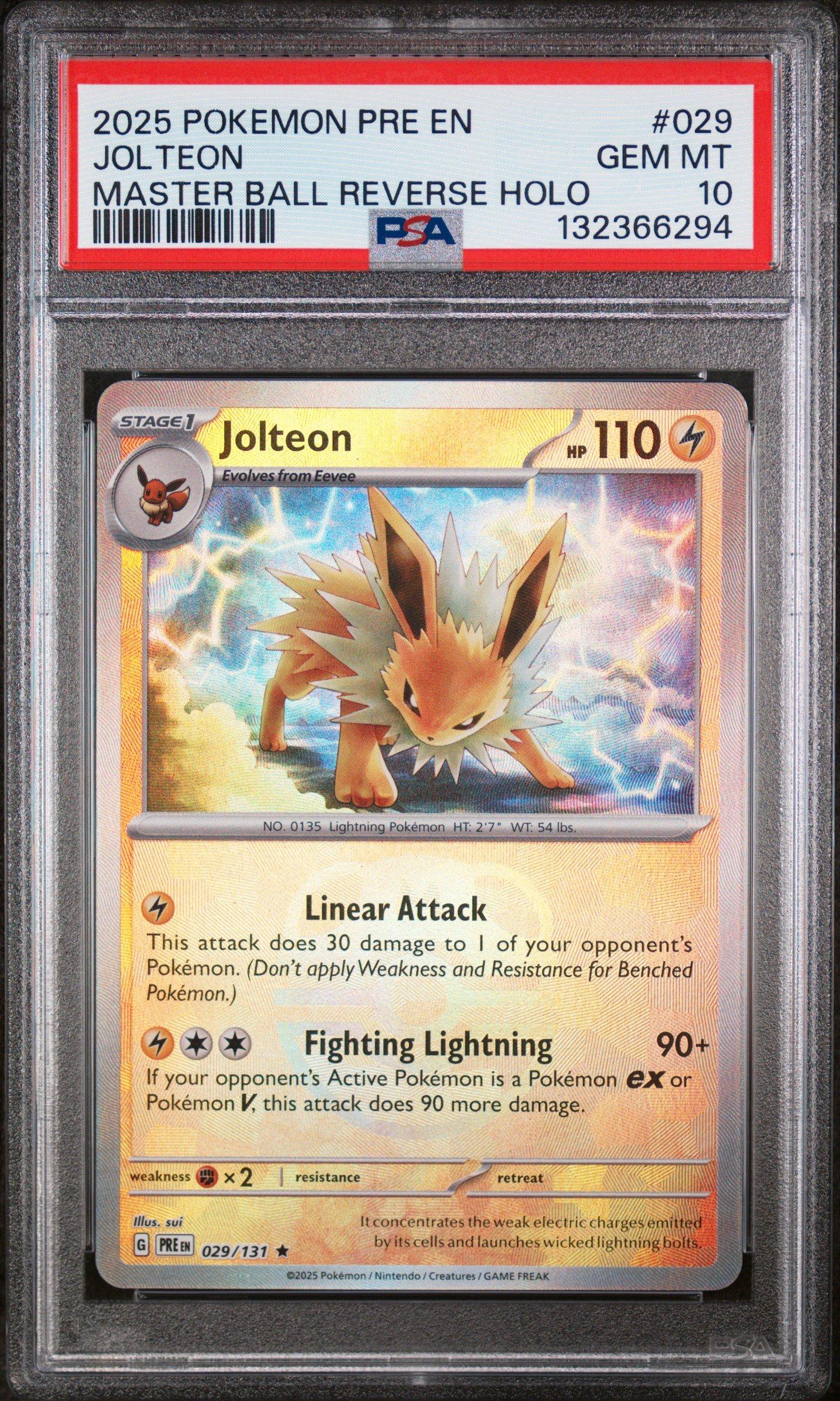 2025 Pokemon Pre En-prismatic Evolutions 029 Jolteon Master Ball