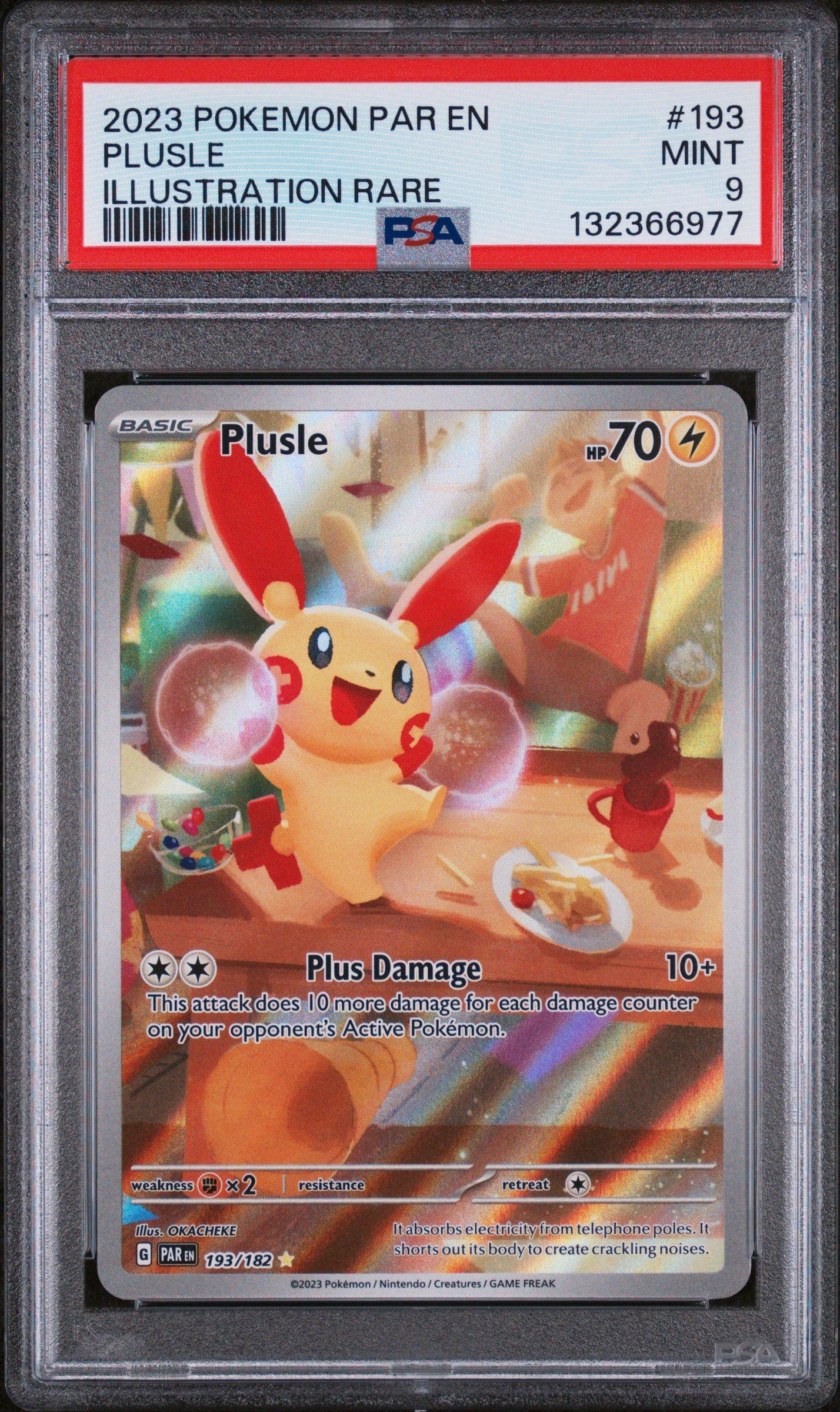2023 Pokemon Par En-paradox Rift 193 Plusle Illustration Rare PSA