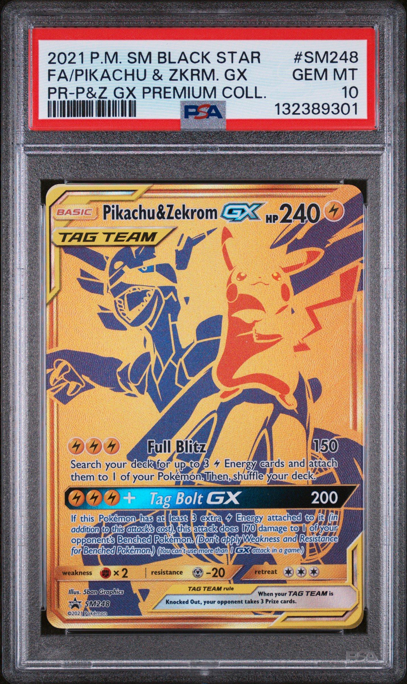 2021 Pokemon Sm Black Star Promo Sm248 Full Art/pikachu & Zekrom