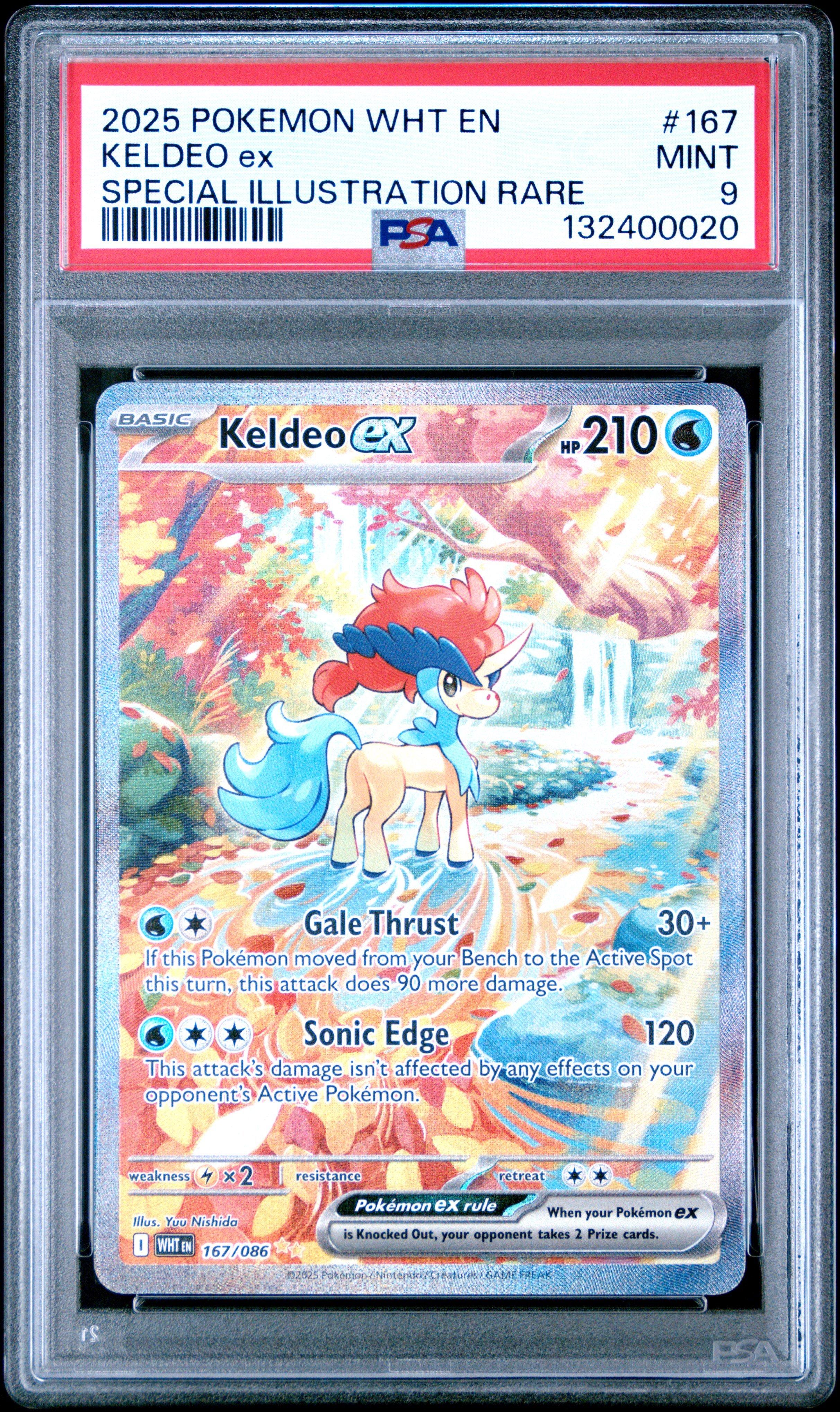 2025 Pokemon Wht En-White Flare 167 Keldeo Ex Special Illustration Rare PSA 9