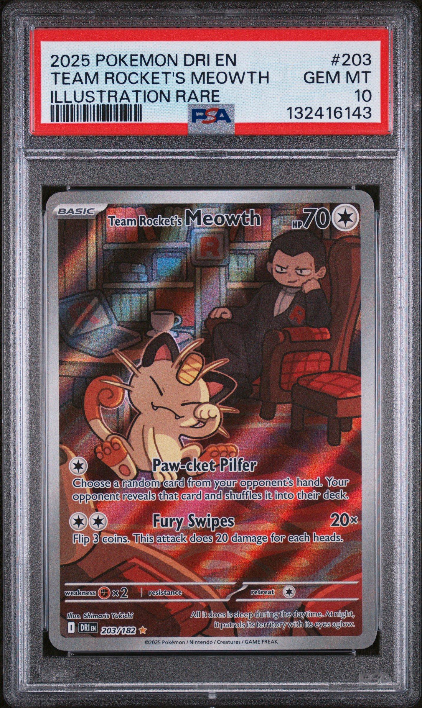 2025 Pokemon Dri En-destined Rivals 203 Team Rocket's Meowth