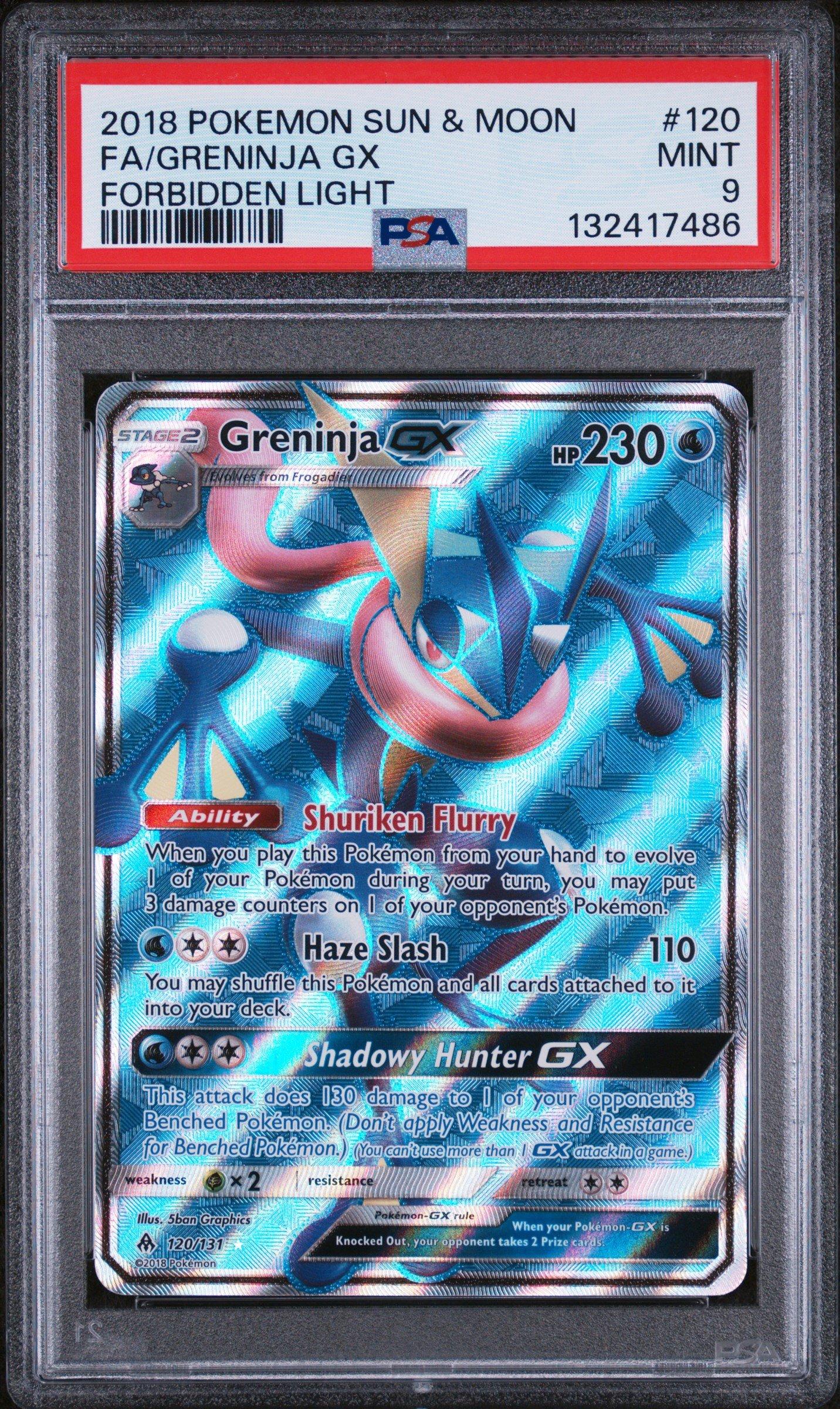 2018 Pokemon Sun & Moon Forbidden Light 120 Full Art/greninja Gx PSA 9  Graded Card | GameStop