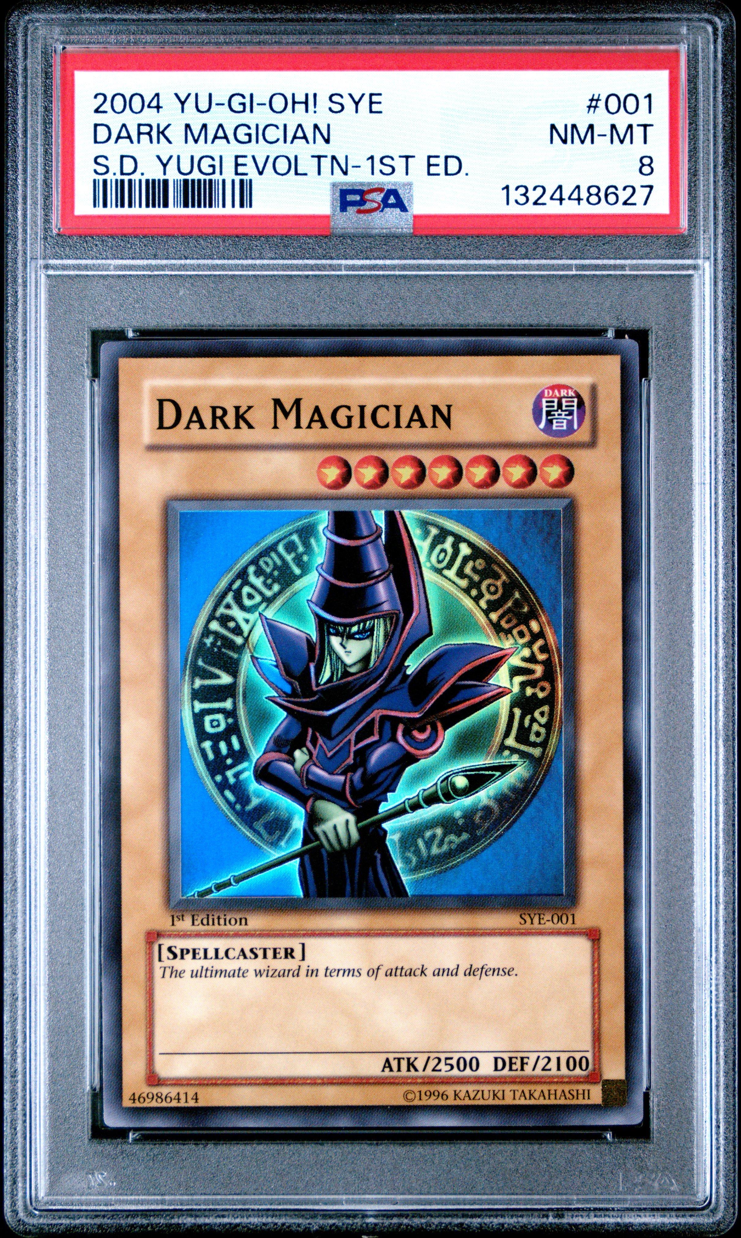 2004 Sye Yu-gi-oh! Starter Deck Yugi Evolution 001 Dark Magician 1st Edition PSA 8