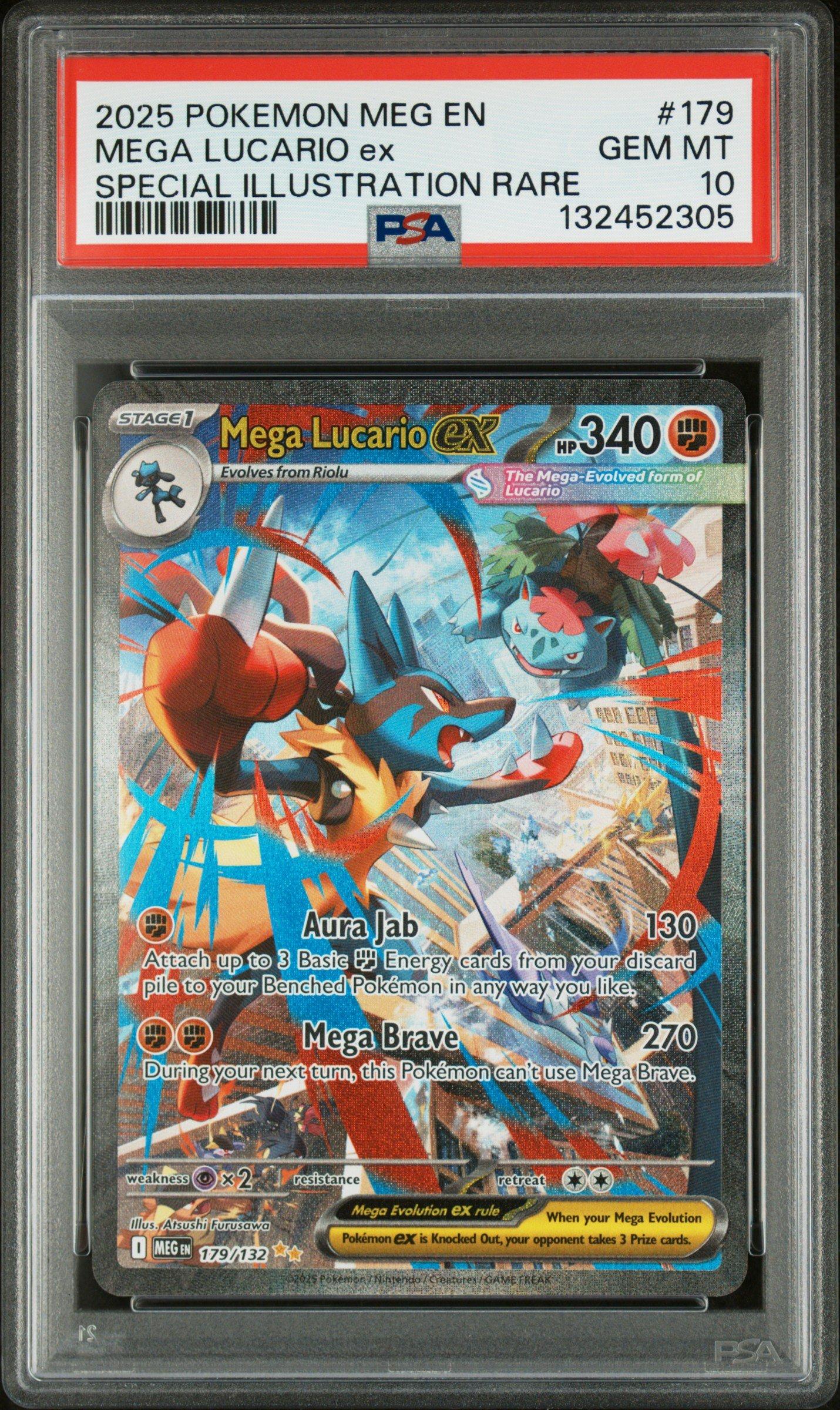 ポケモンカードゲーム MEGA LUCARIO ex MEGA ATTACK RARE 2025 Pokemon Meg En-mega Evolution 179 Mega Lucario Ex Special