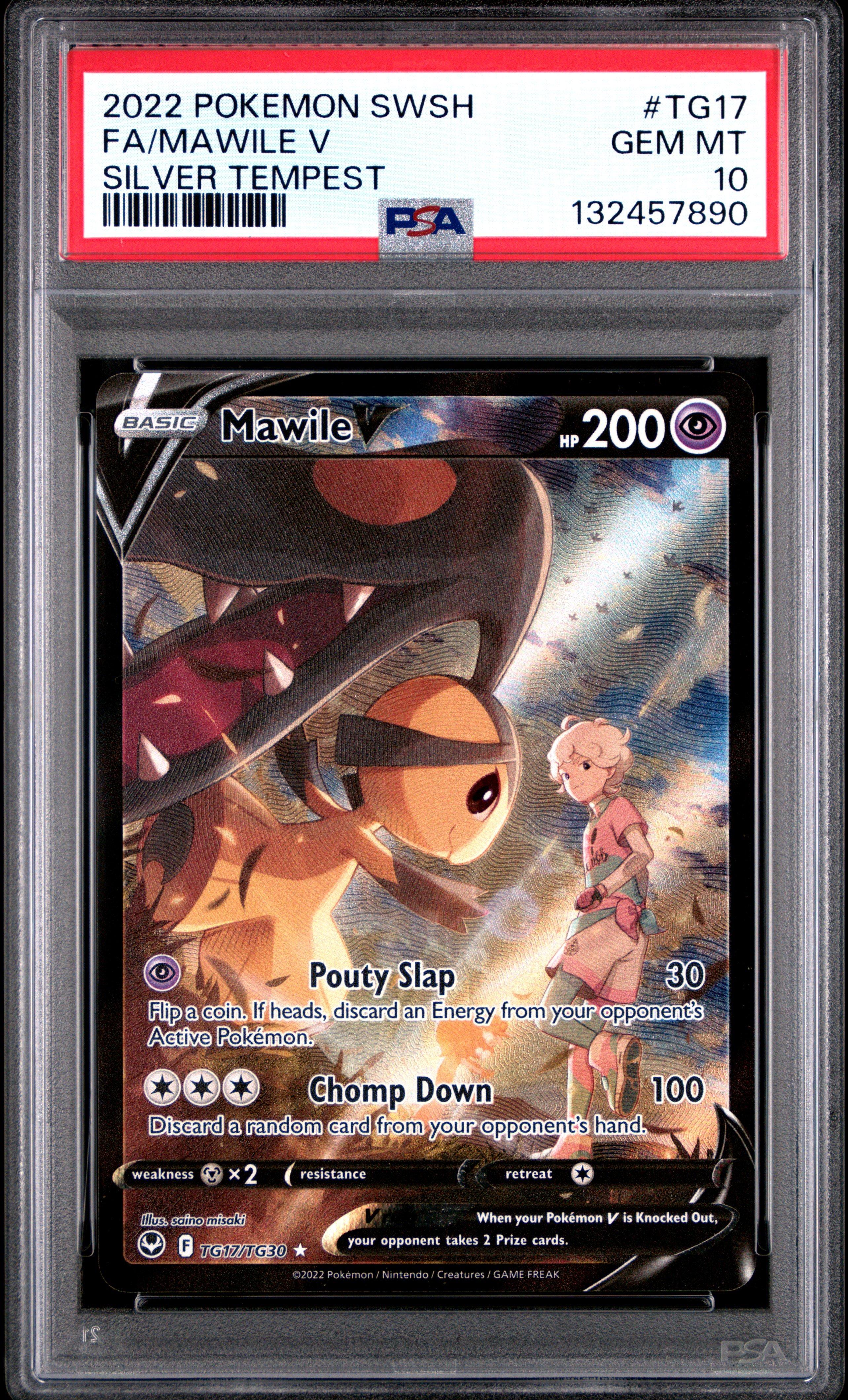 2022 Pokemon Sword & Shield Silver Tempest Tg17 Full Art/mawile V PSA 10