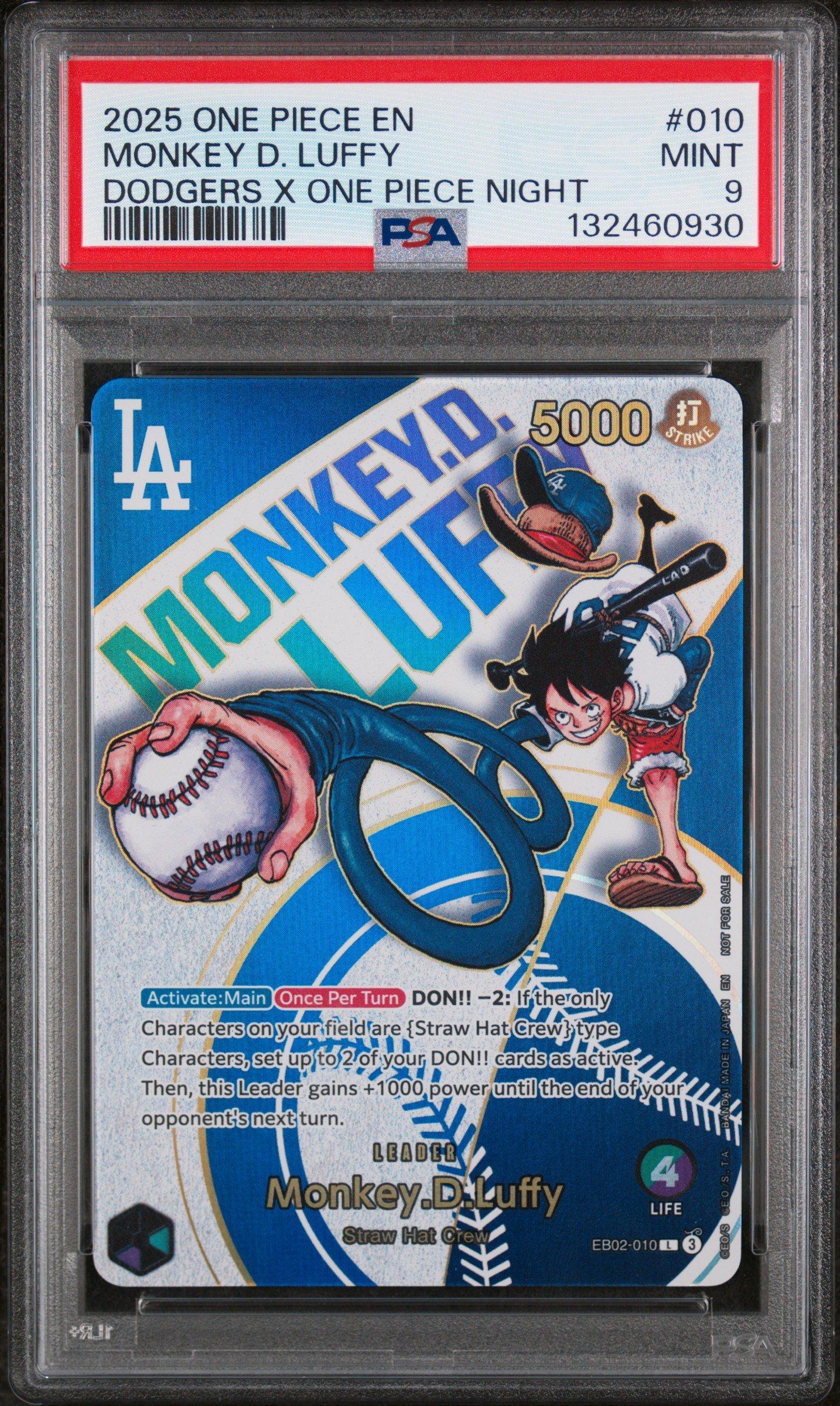 2025 One Piece Promos 010 Monkey D. Luffy Dodgers X One Piece