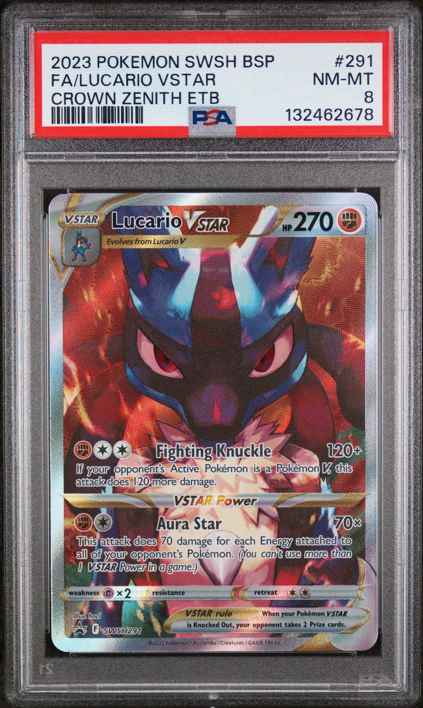 2023 Pokemon Swsh Black Star Promo 291 Full Art/lucario Vstar Crown Zenith  Elite Trainer Box PSA 8 Graded Card | GameStop