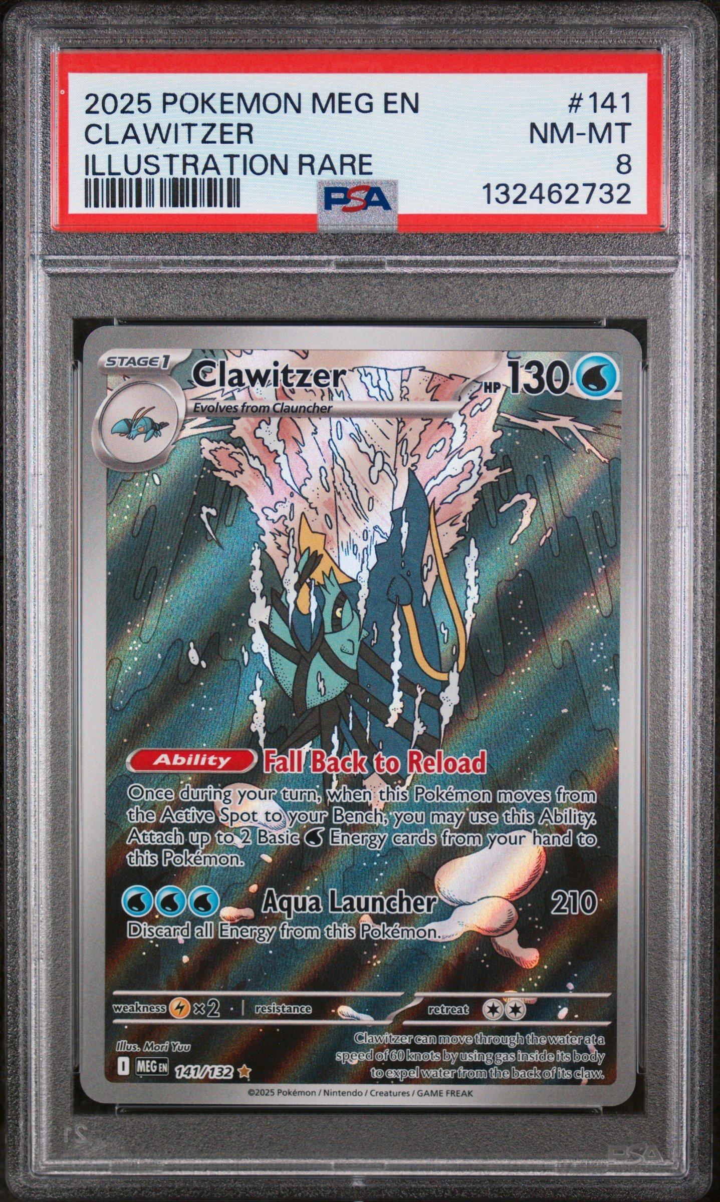 pokemon clawitzer card 141/132 Water Gun 50 2025 Pokemon Meg En-mega Evolution