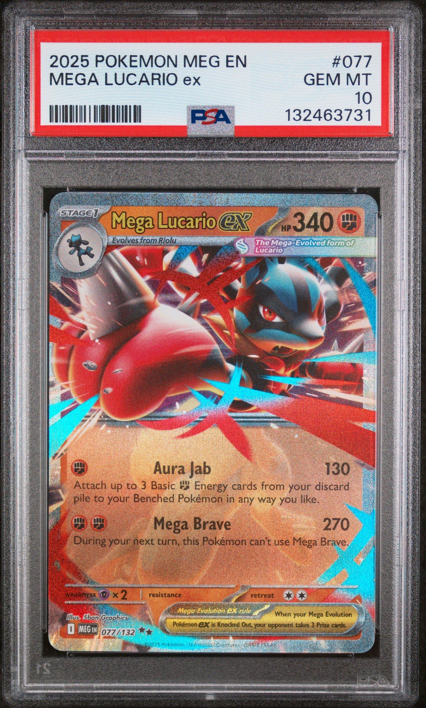 2025 Pokemon Meg En-mega Evolution 077 Mega Lucario Ex PSA