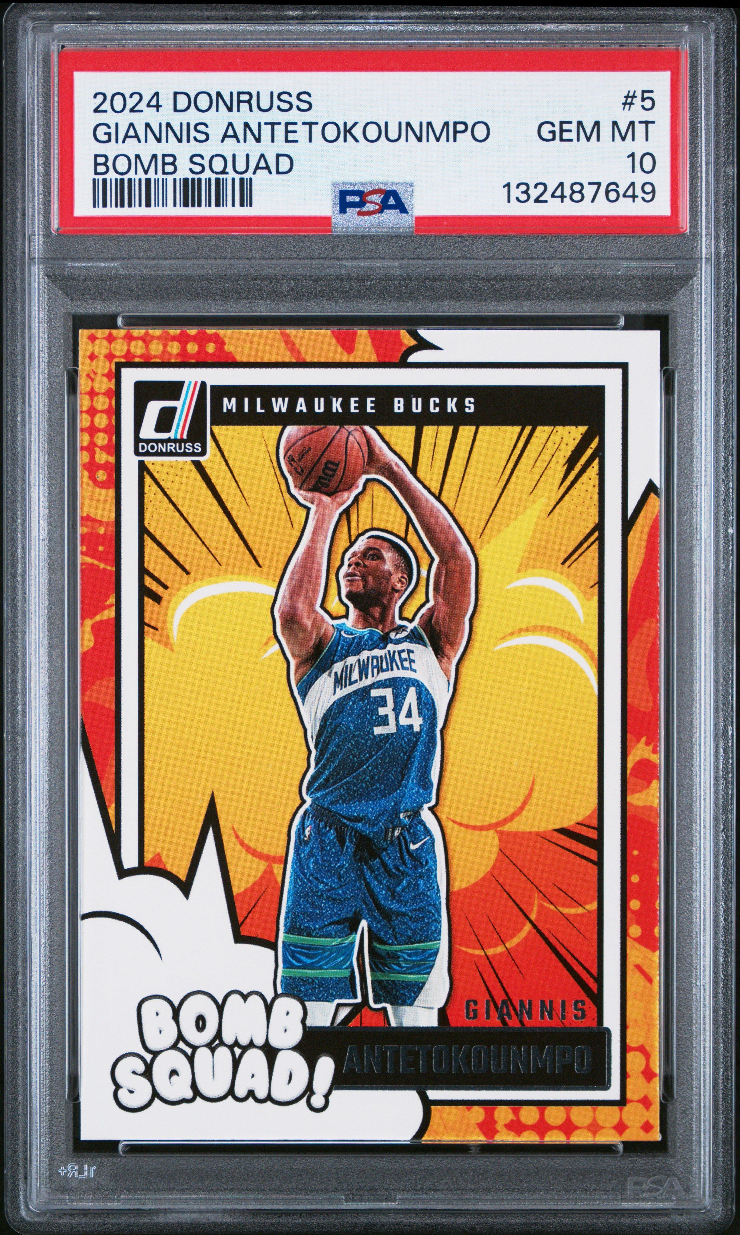 2024 Panini Donruss Bomb Squad 5 Giannis Antetokounmpo PSA 10