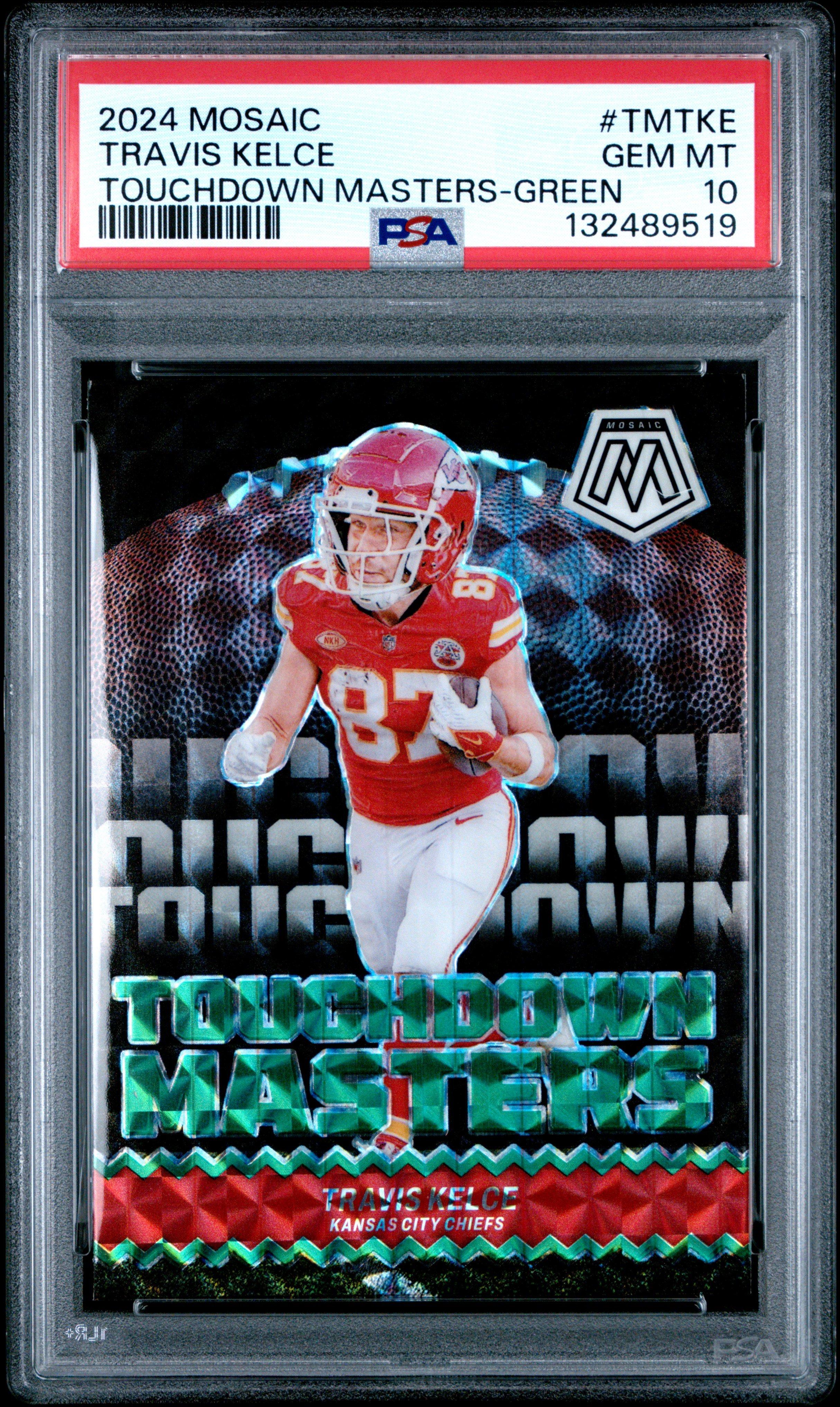 2024 Panini Mosaic Touchdown Masters Tmtke Travis Kelce Green PSA
