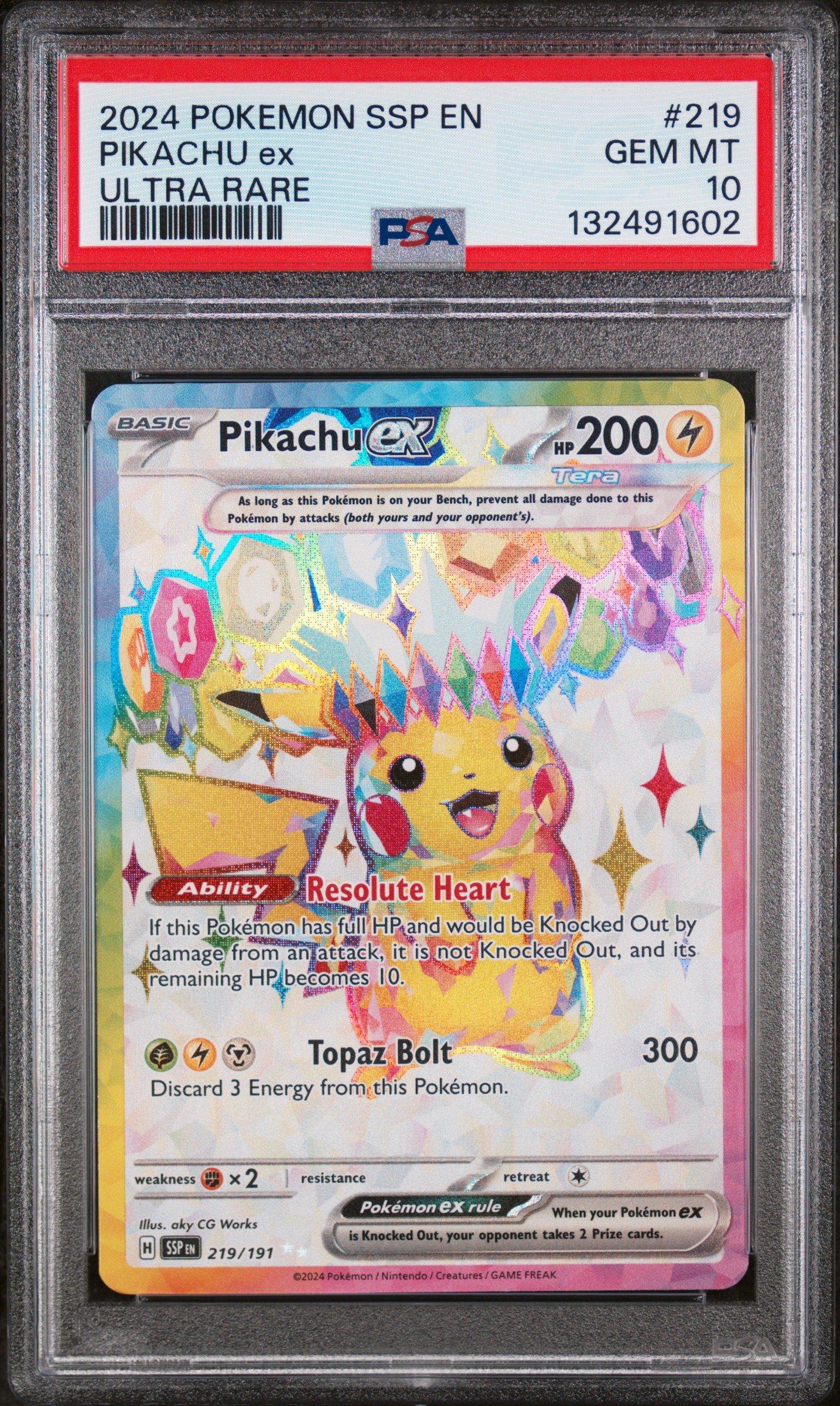 ダークライ プレイヤーズけいけんち10,000EXP - PSA MINT9 2024 Pokemon Ssp En-surging Sparks 219 Pikachu Ex Ultra Rare PSA