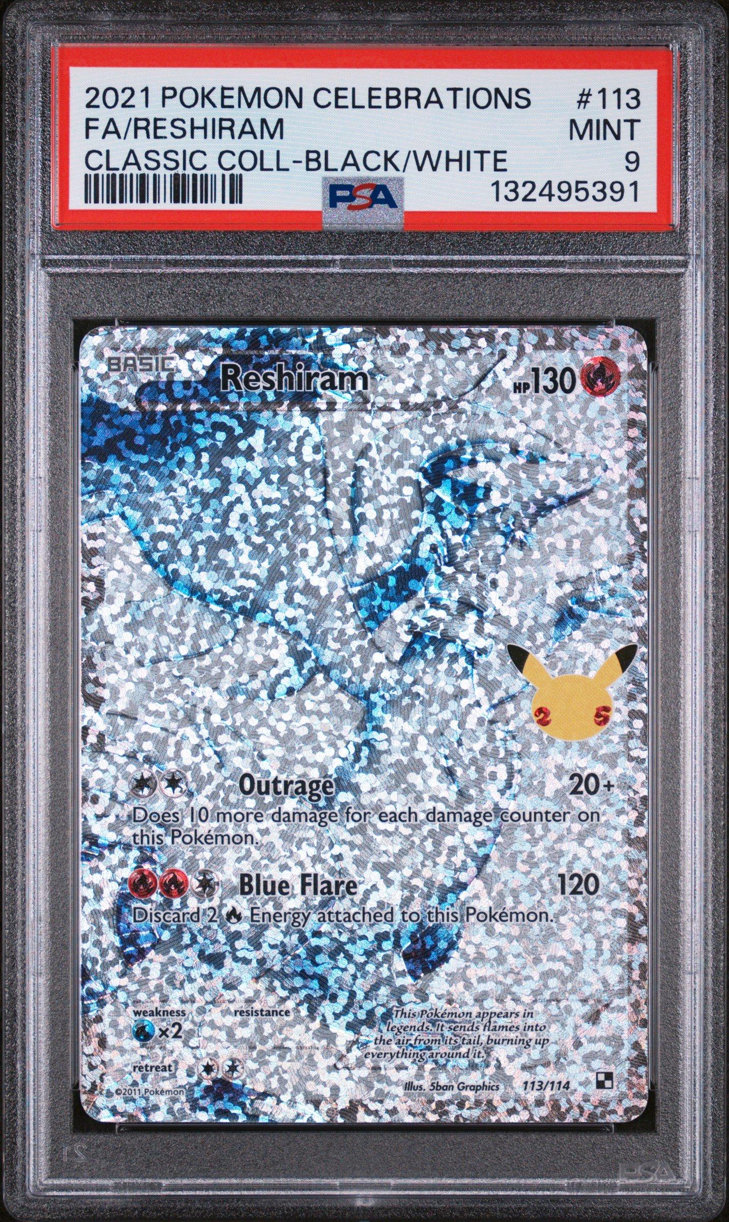 2021 Pokemon Celebrations Classic Collection 113 Full Art/reshiram PSA 9  Graded Card | GameStop