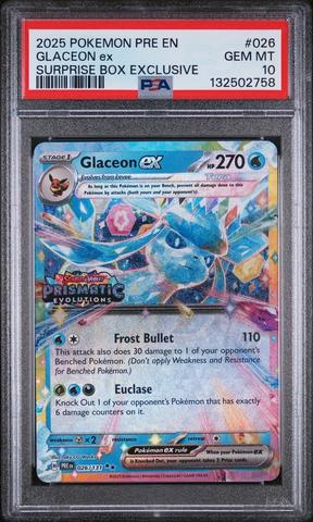2025 Pokemon Pre En-prismatic Evolutions 026 Glaceon Ex Surprise